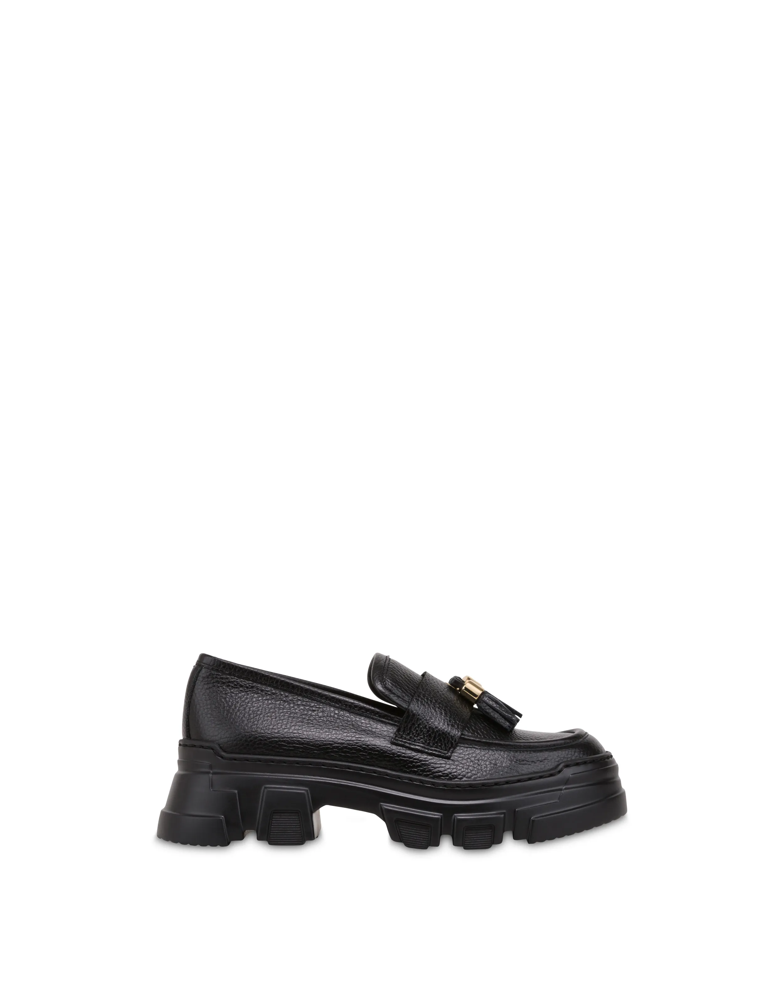     Linea Pollini Mocassini In Vitello Stampa Alce Lady Brave Nero