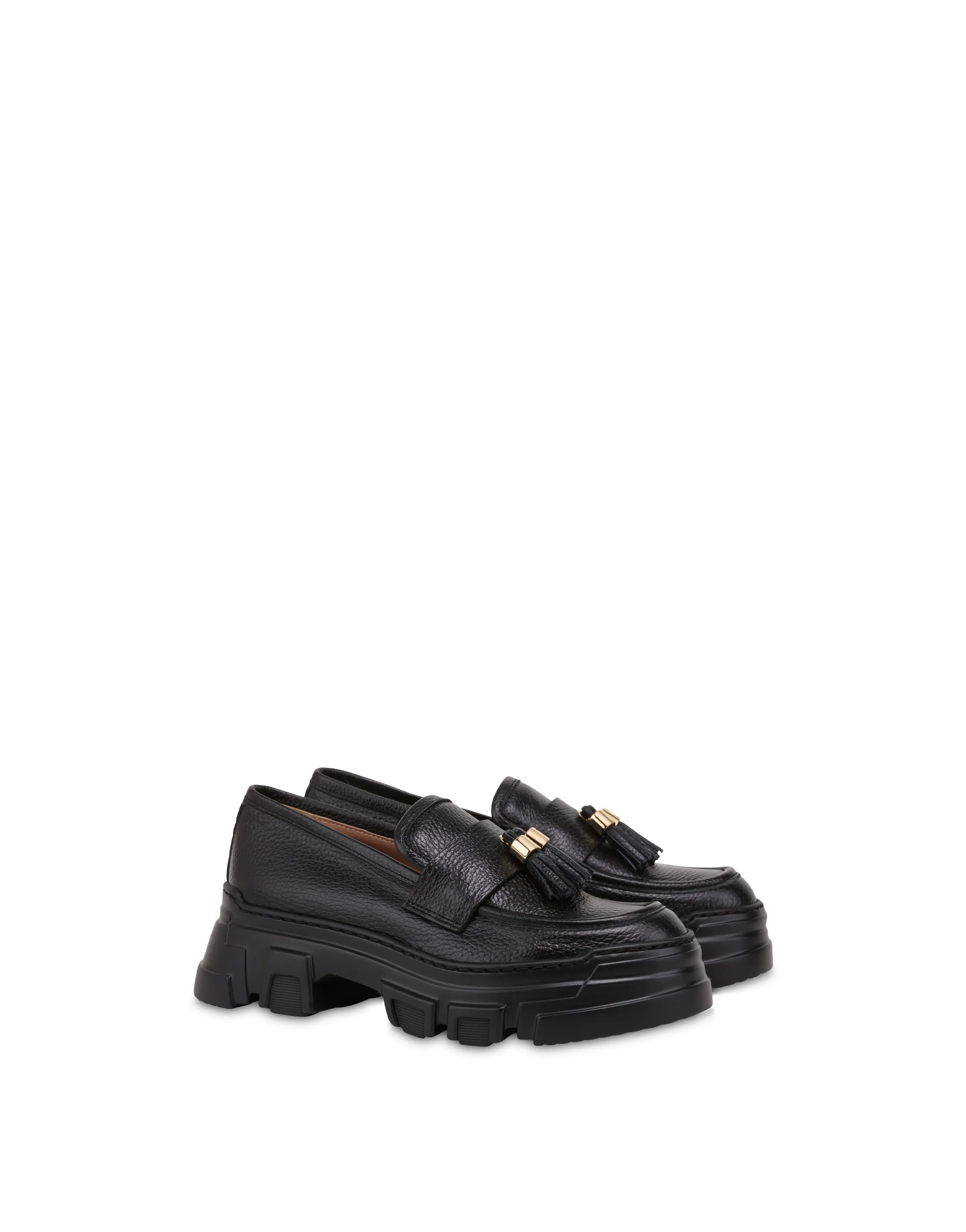     Linea Pollini Mocassini In Vitello Stampa Alce Lady Brave Nero