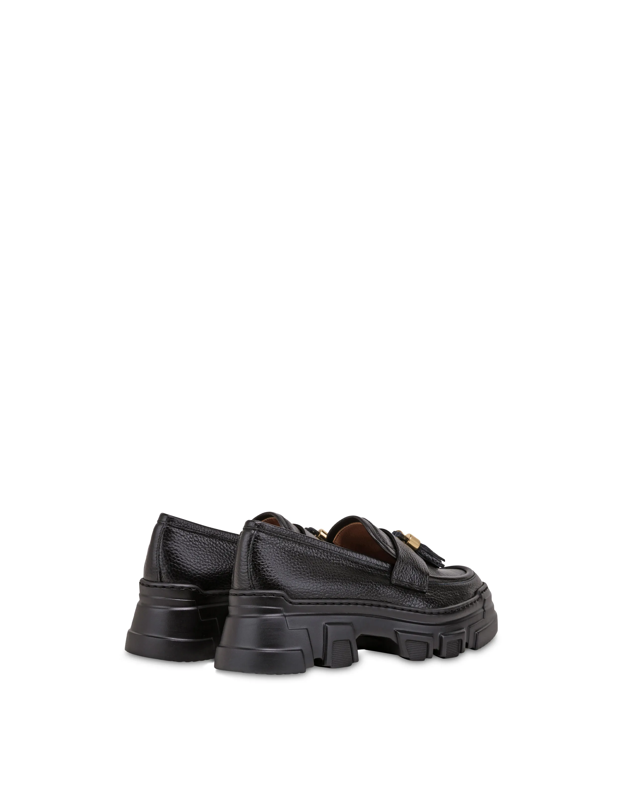     Linea Pollini Mocassini In Vitello Stampa Alce Lady Brave Nero