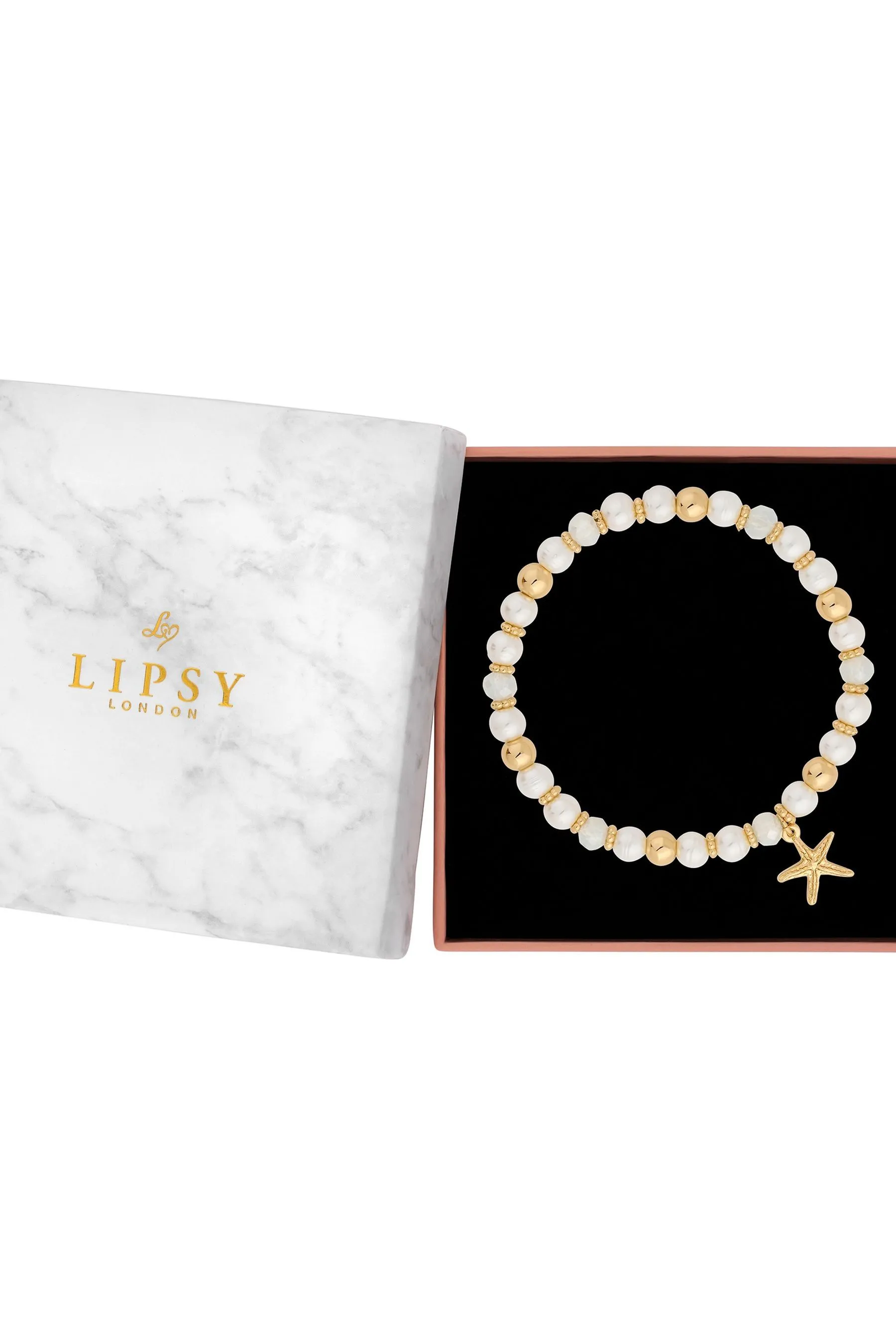 Lipsy Jewellery - Braccialetto regalo con perline e ciondolo