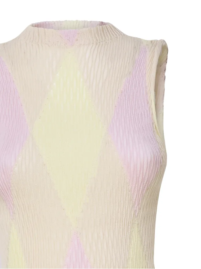 MAGLIA CON MEZZOCOLLO ALTO E SENZA MANICHE