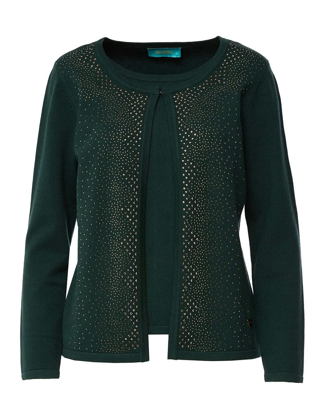Maglia finto twinset con strass frontali FORESTA