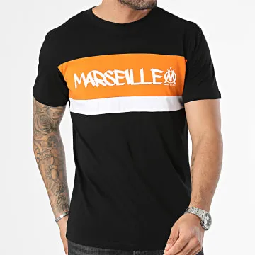 Maglietta da calcio Marsiglia M23088C Nero Arancione Bianco