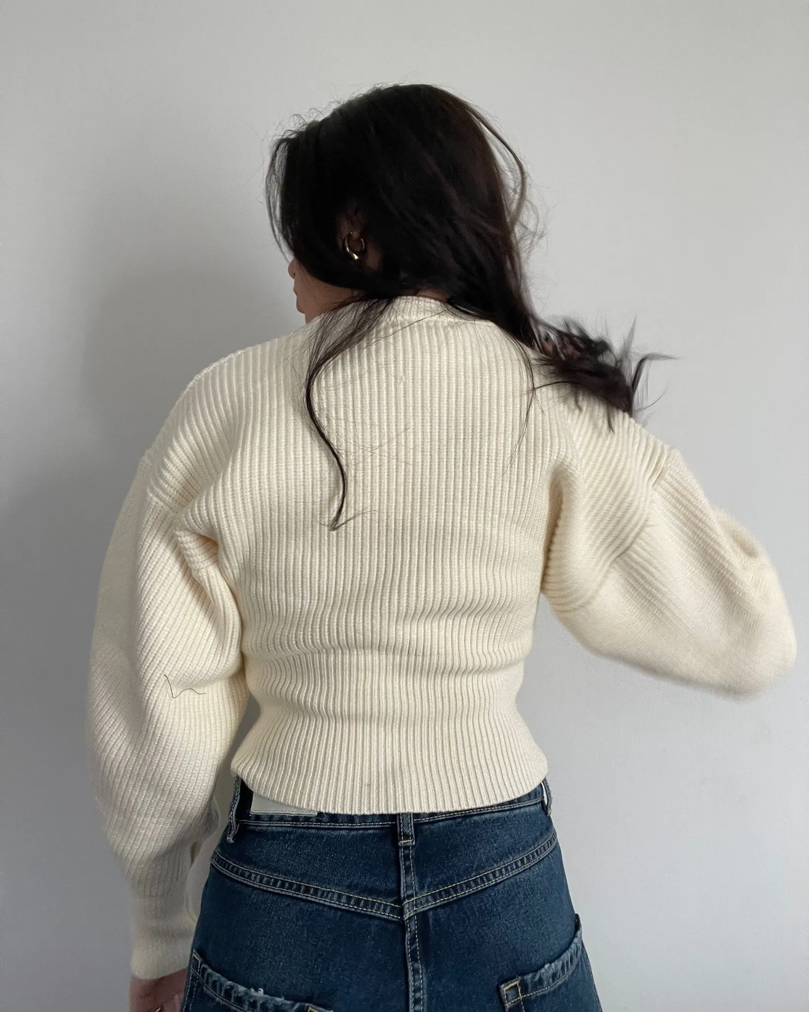 Maglione a costine - BEIGE