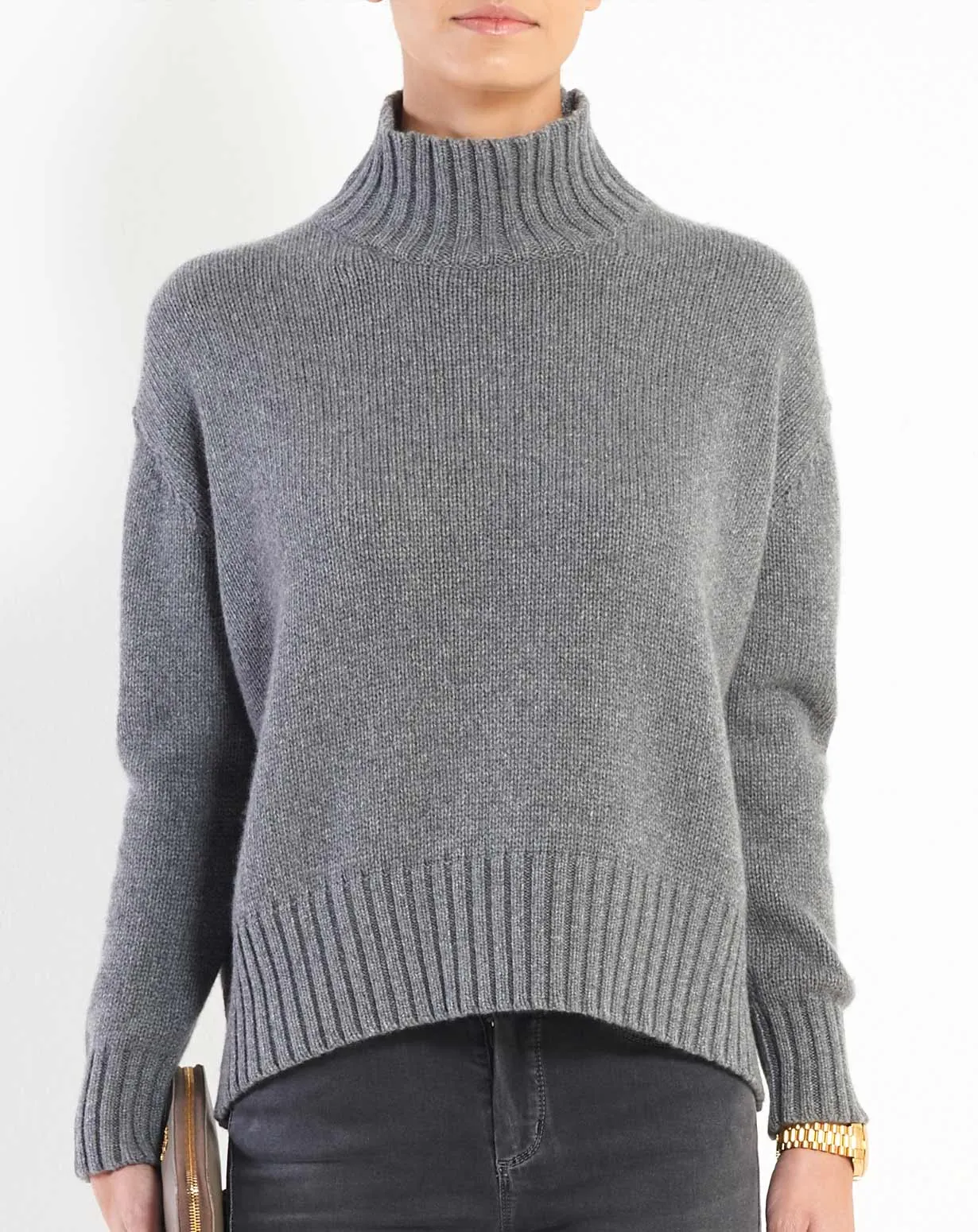 Maglione Cashmere Collo Alto Donna