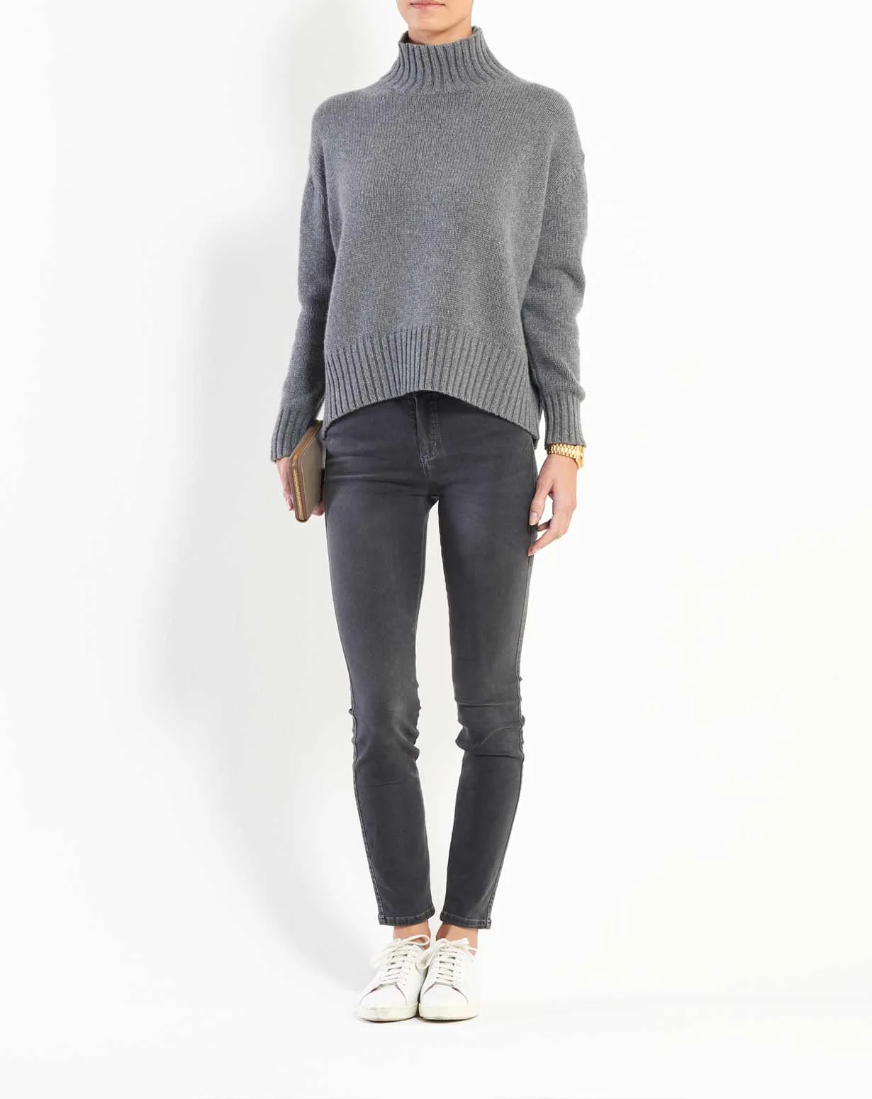 Maglione Cashmere Collo Alto Donna