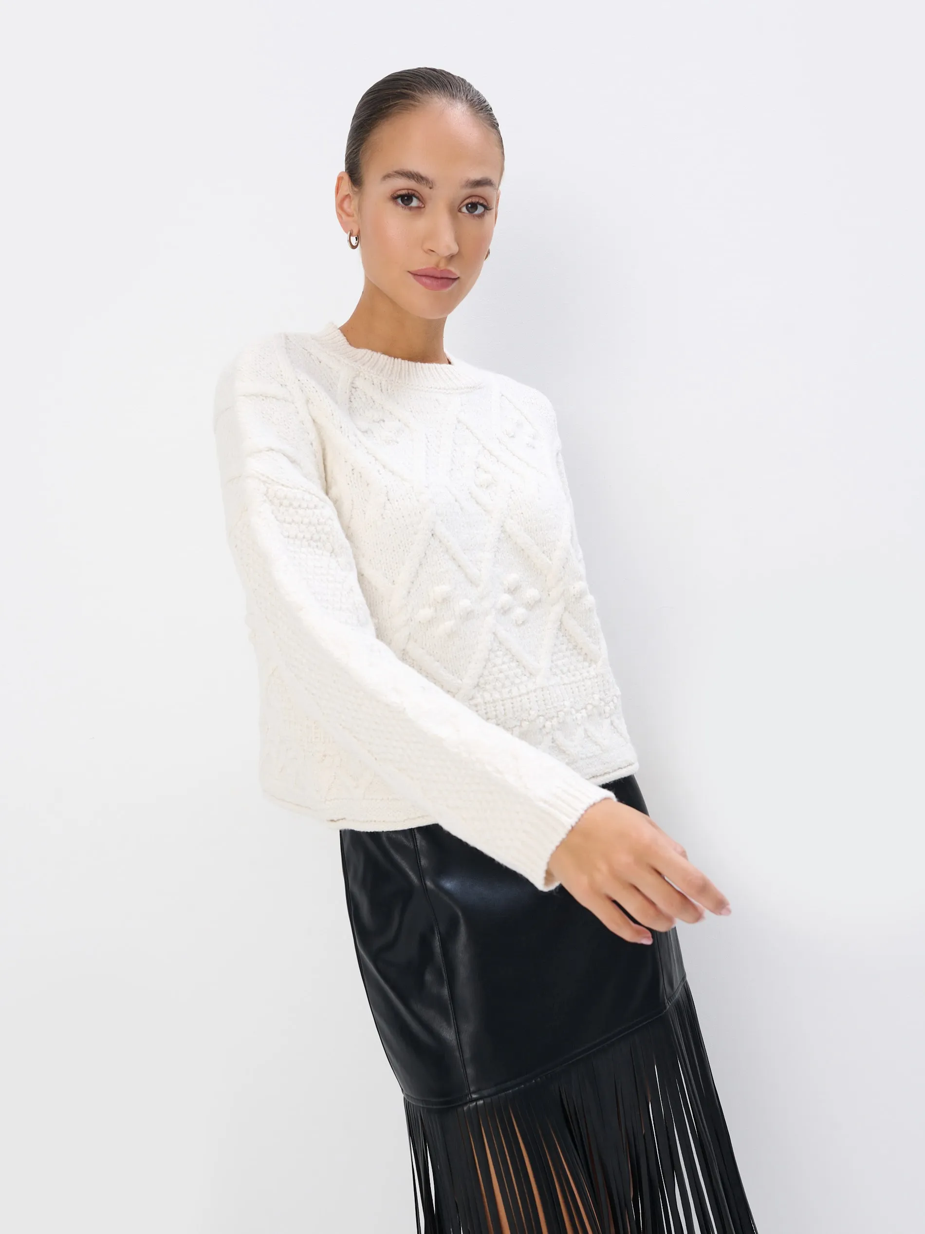 Maglione con trama decorativa
