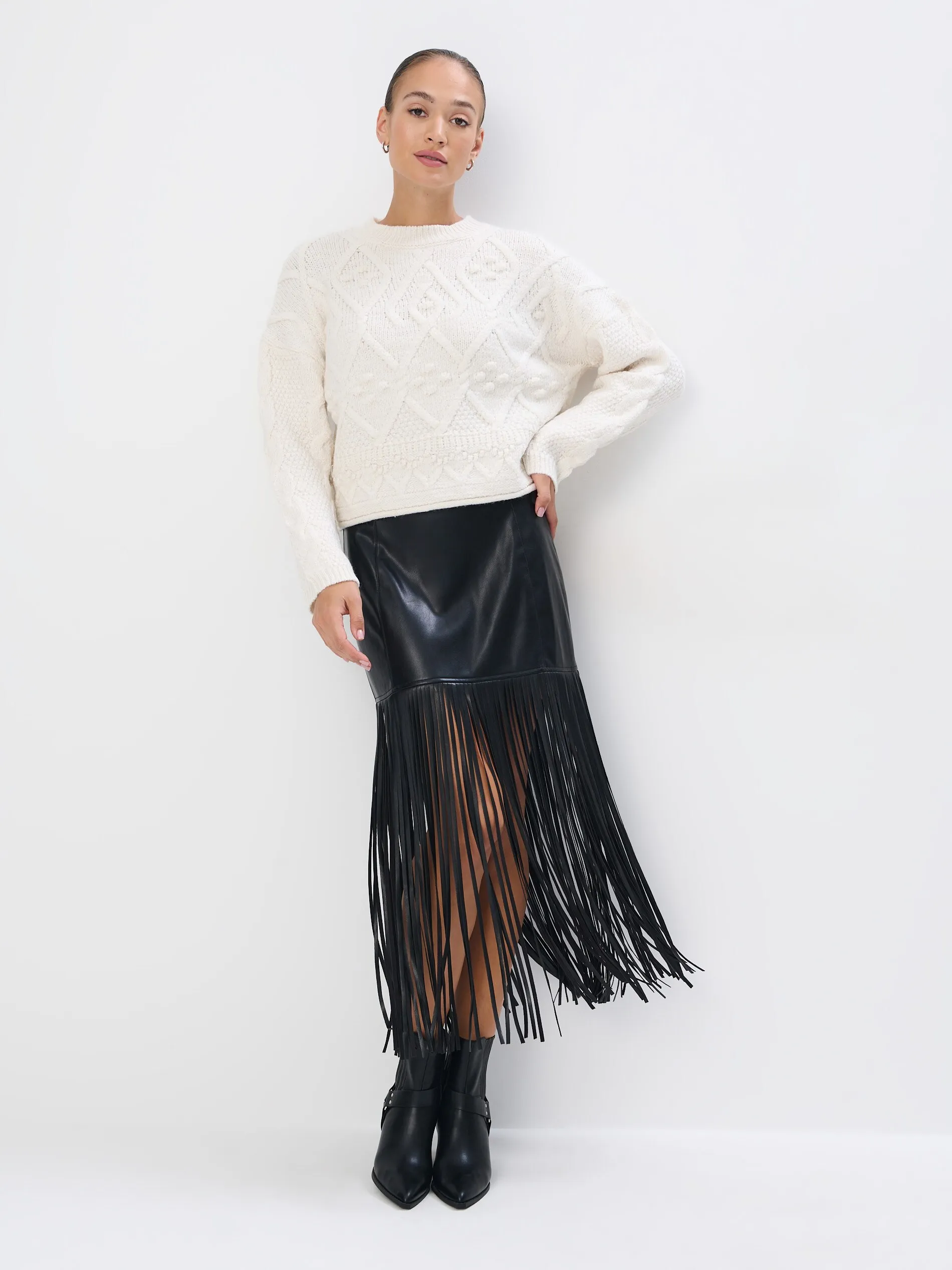 Maglione con trama decorativa