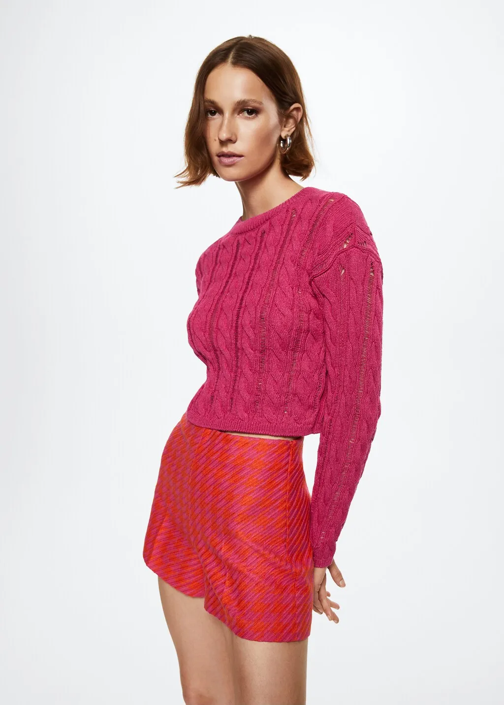 Maglione crop traforato