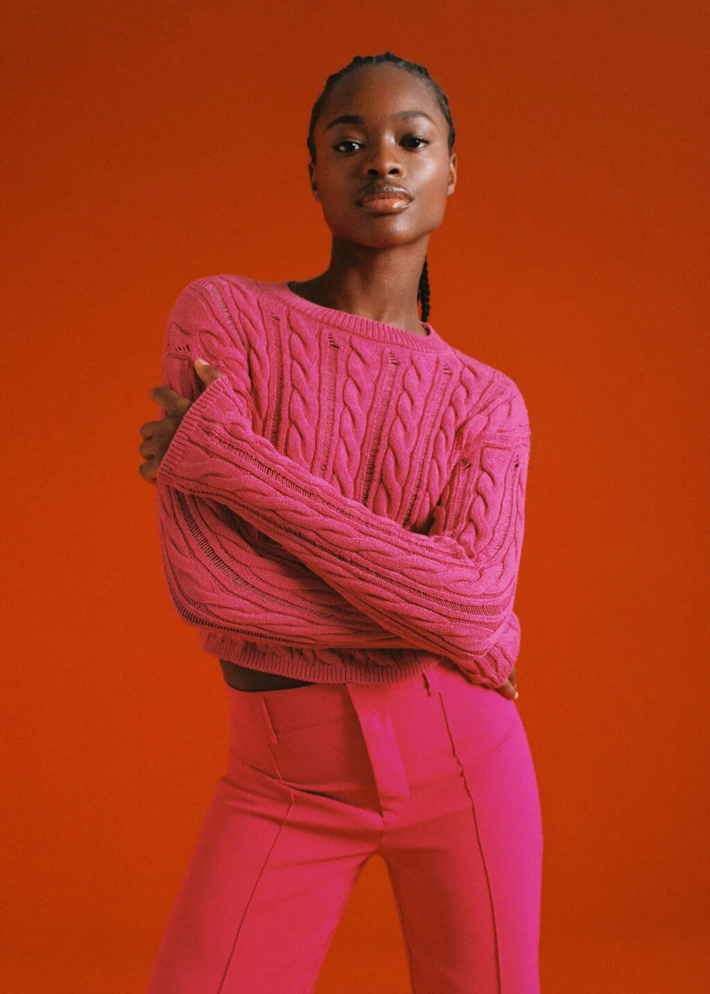 Maglione crop traforato