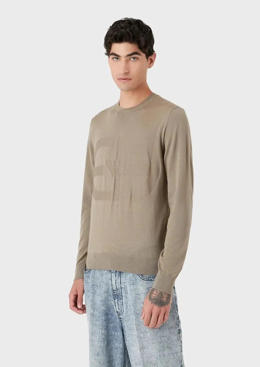 Maglione in lana vergine maxi intarsio ea