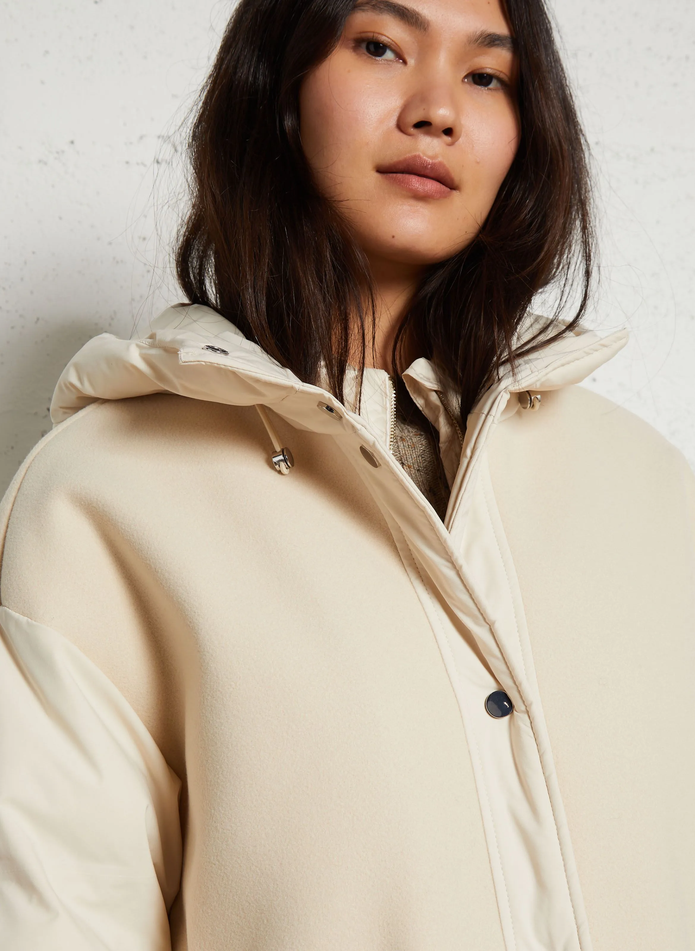  MAISON 123   ANGELE - Cappotto dritto con cappuccio | Bianco