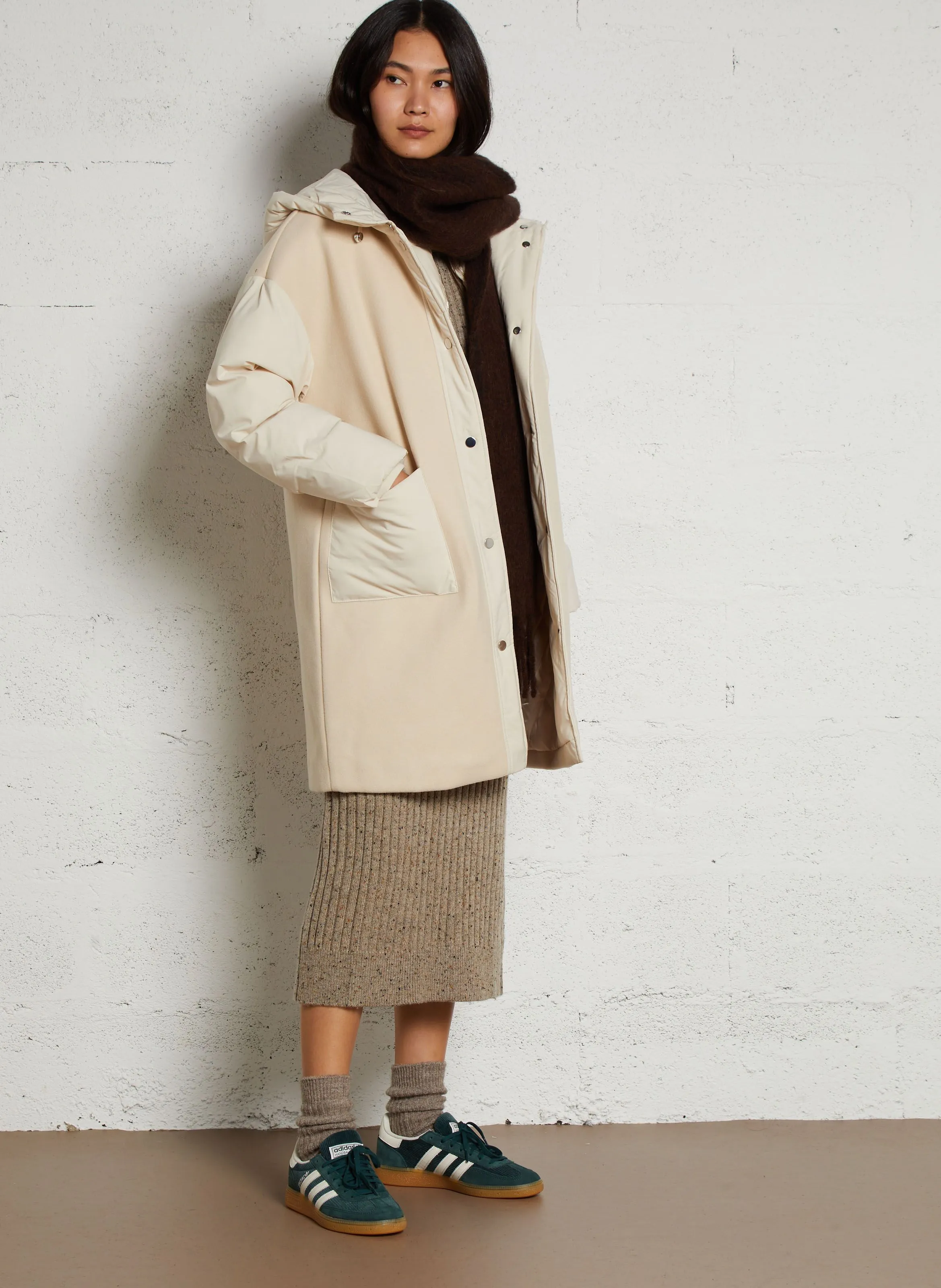  MAISON 123   ANGELE - Cappotto dritto con cappuccio | Bianco