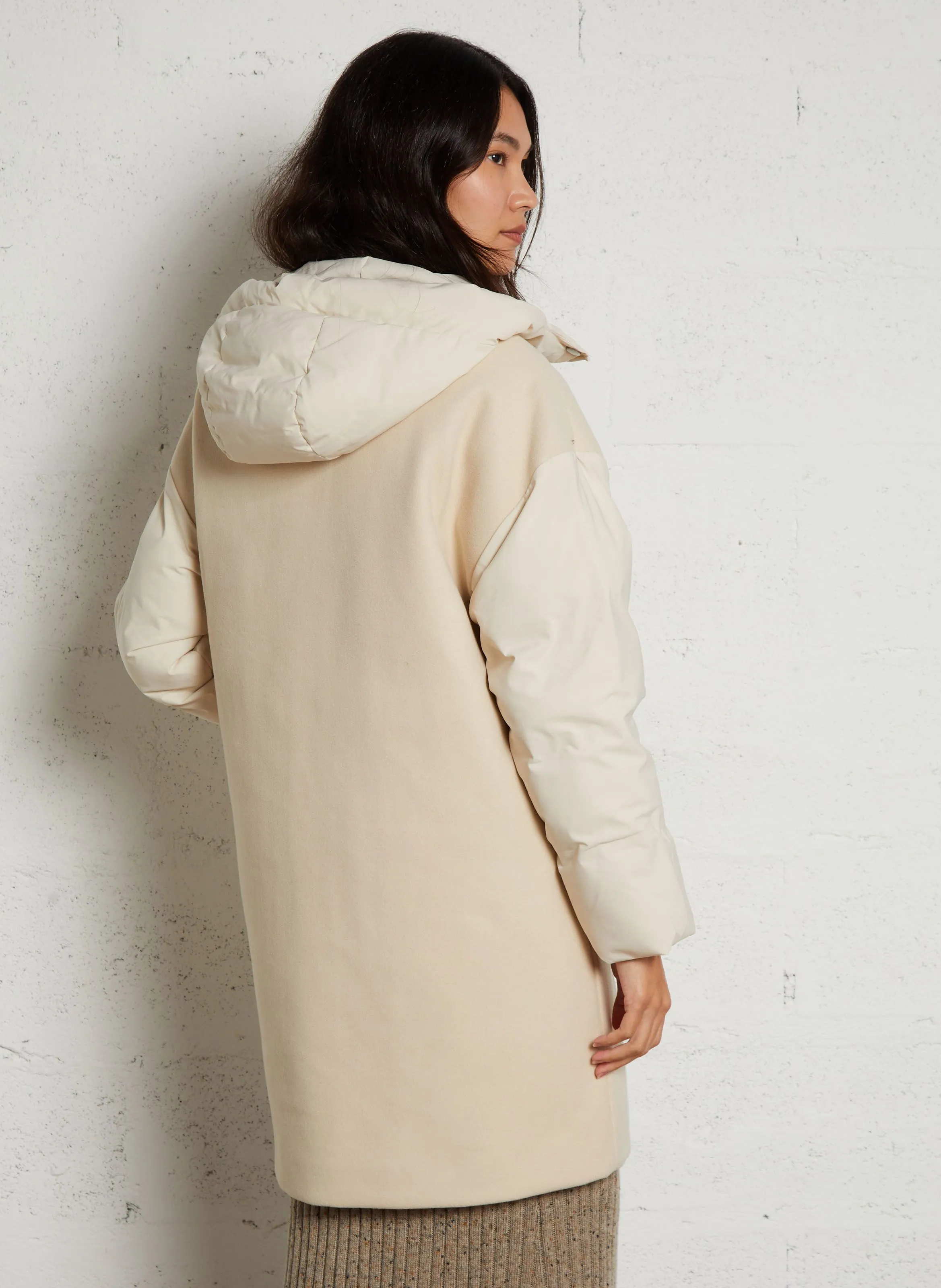  MAISON 123   ANGELE - Cappotto dritto con cappuccio | Bianco