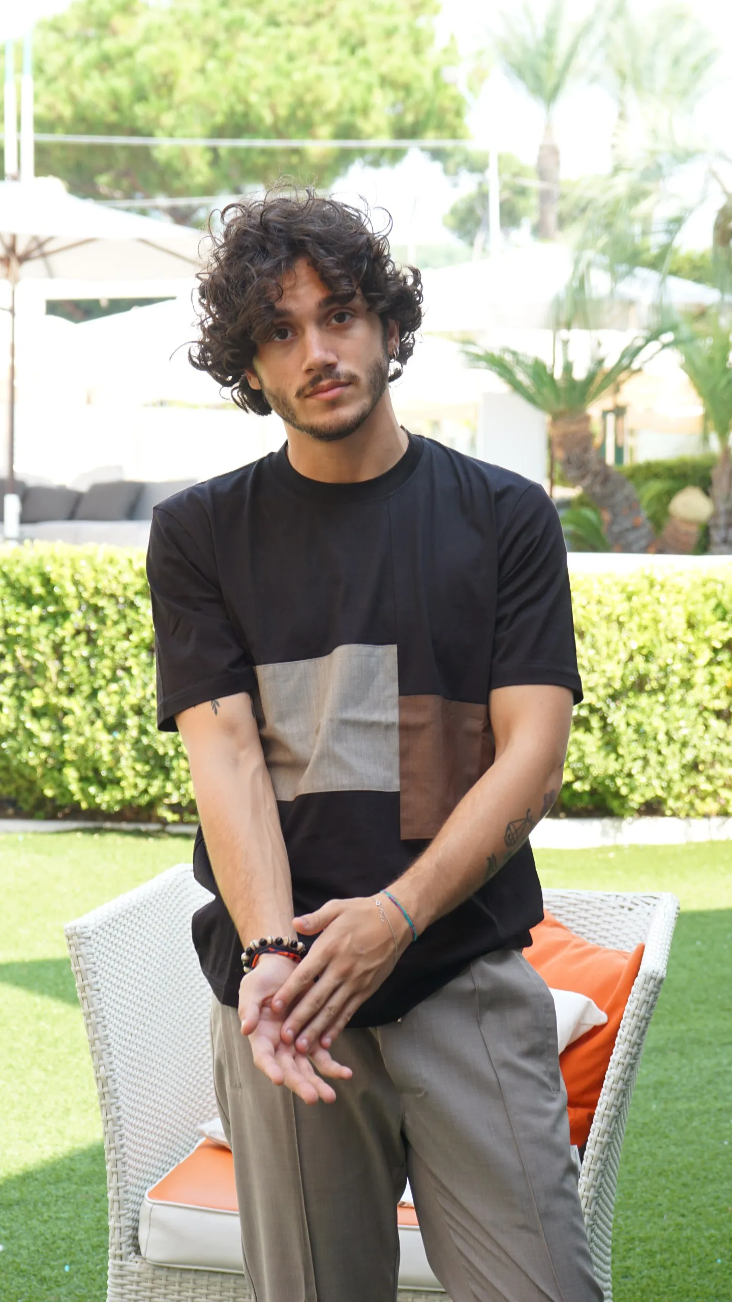 Maison 9 Paris T Shirt inserto lana bicolor