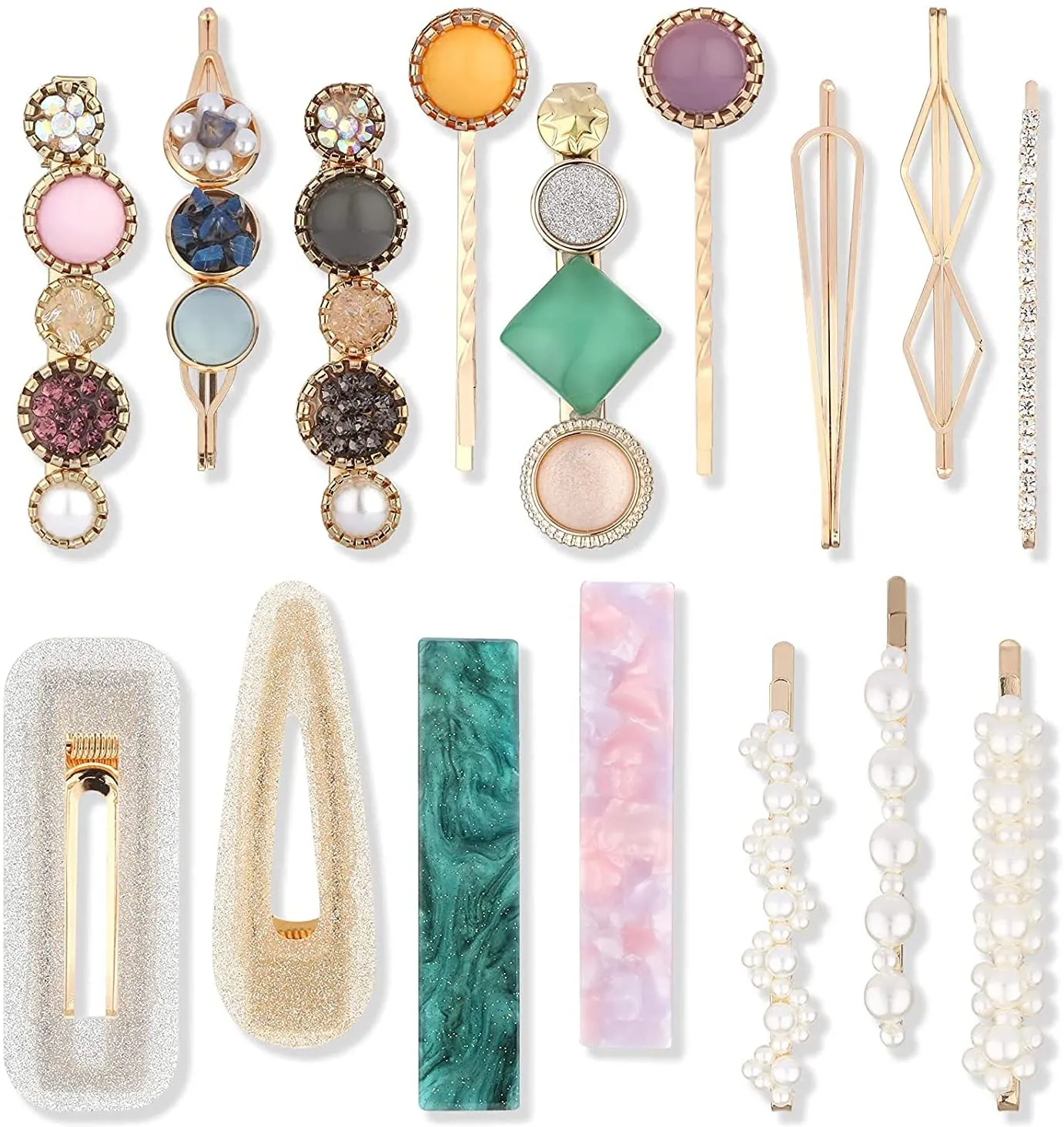 Makone Fermagli Capelli per Donna Mollette Forcine Donna Capelli Barrette Perla Clip di Capelli Matrimonio Damigella d'onore Cli