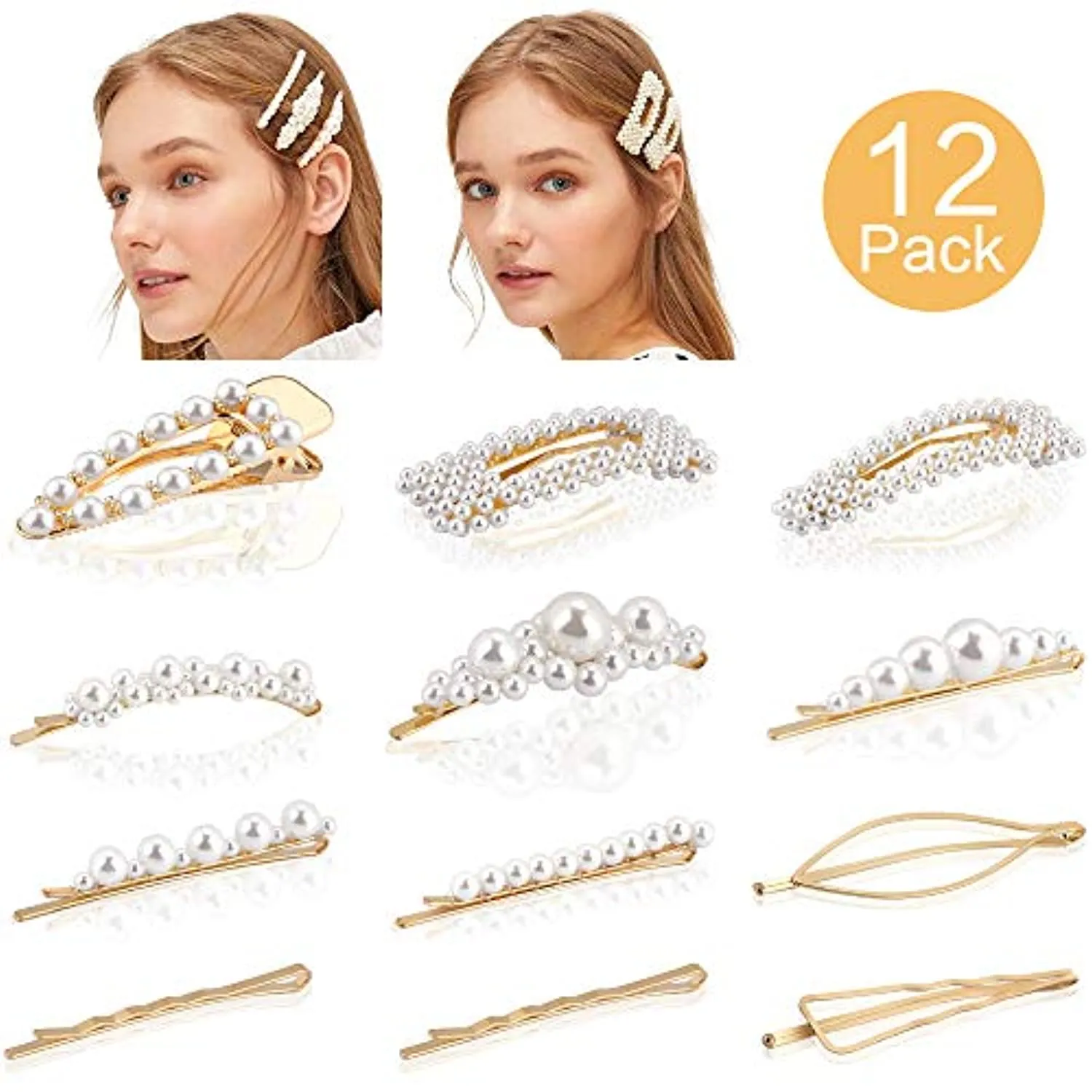 Makone Fermagli Capelli per Donna Mollette Forcine Donna Capelli Barrette Perla Clip di Capelli Matrimonio Damigella d'onore Cli