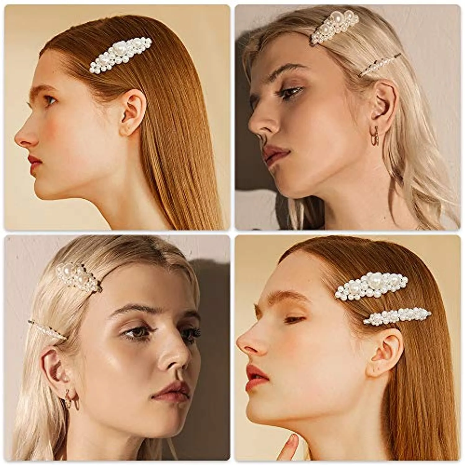 Makone Fermagli Capelli per Donna Mollette Forcine Donna Capelli Barrette Perla Clip di Capelli Matrimonio Damigella d'onore Cli