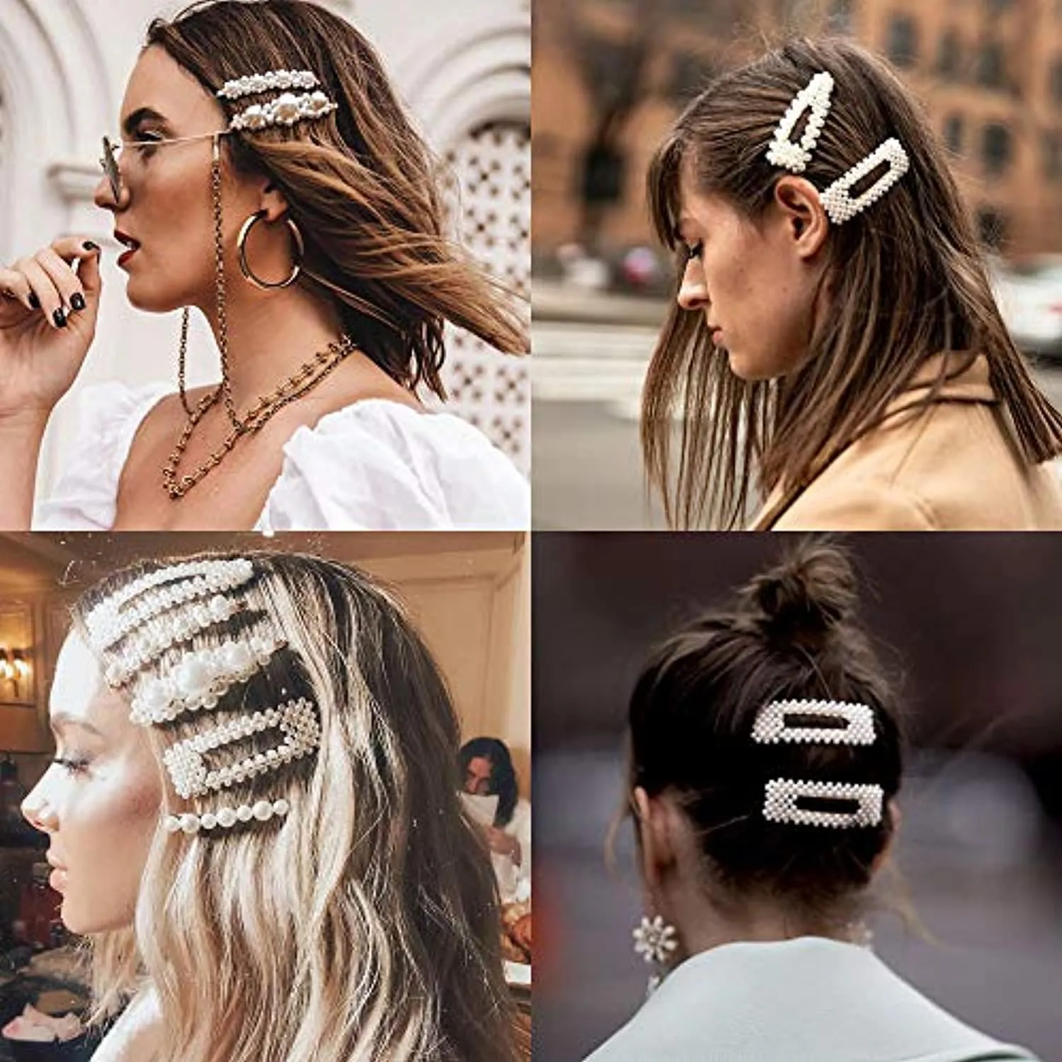 Makone Fermagli Capelli per Donna Mollette Forcine Donna Capelli Barrette Perla Clip di Capelli Matrimonio Damigella d'onore Cli