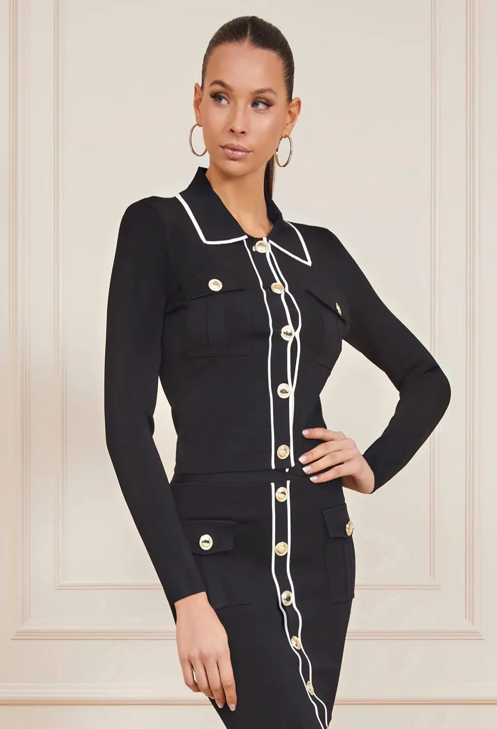 marciano guess  cardigan nero bandage