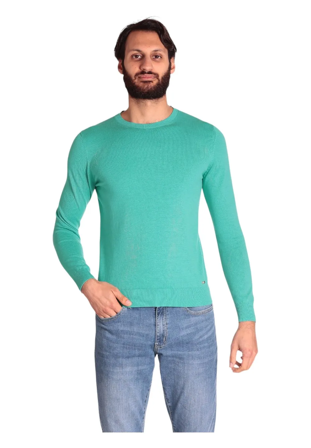 Markup Uomo Maglione Girocollo MK10001-VERDE ACQUA Verde
