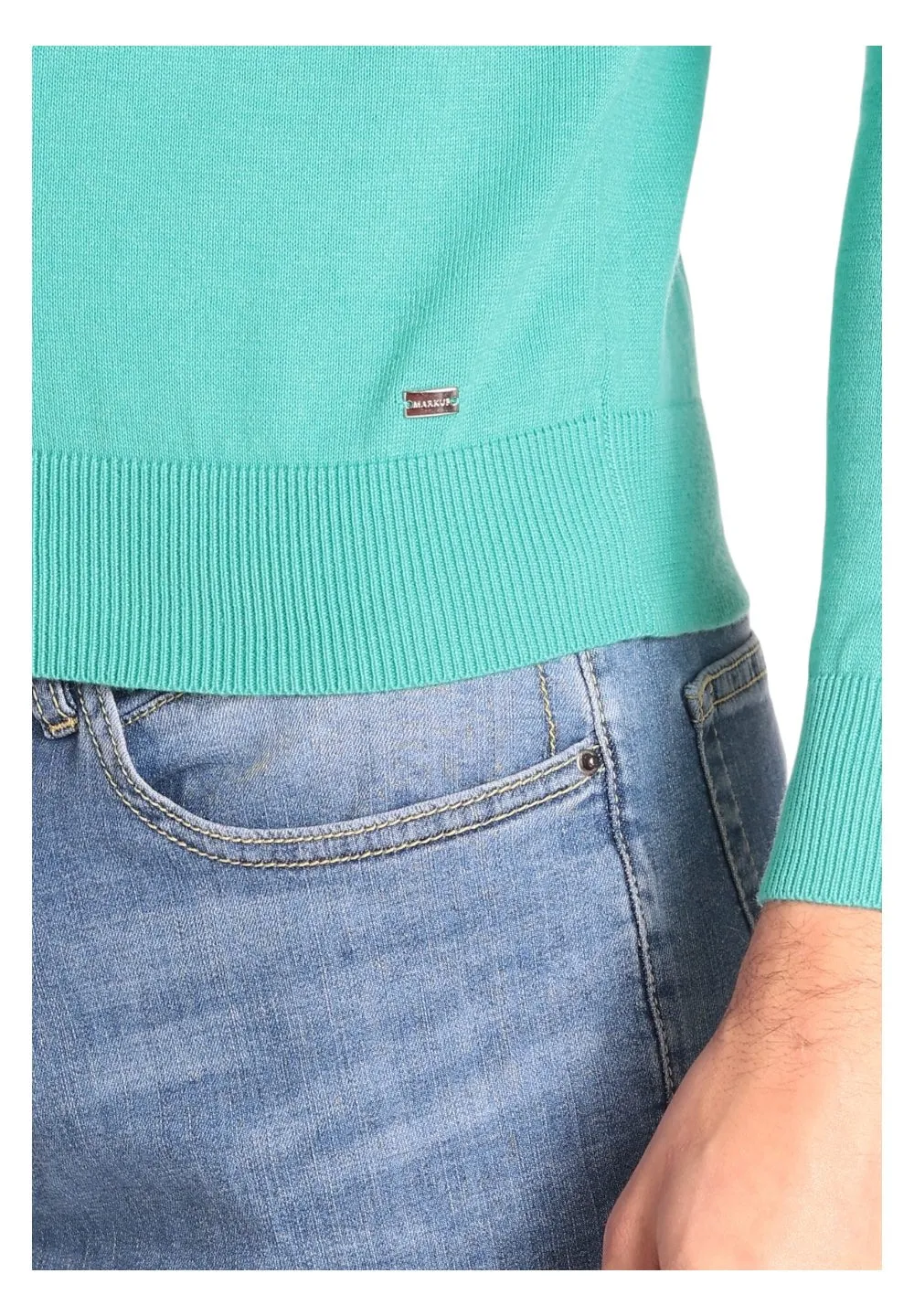 Markup Uomo Maglione Girocollo MK10001-VERDE ACQUA Verde