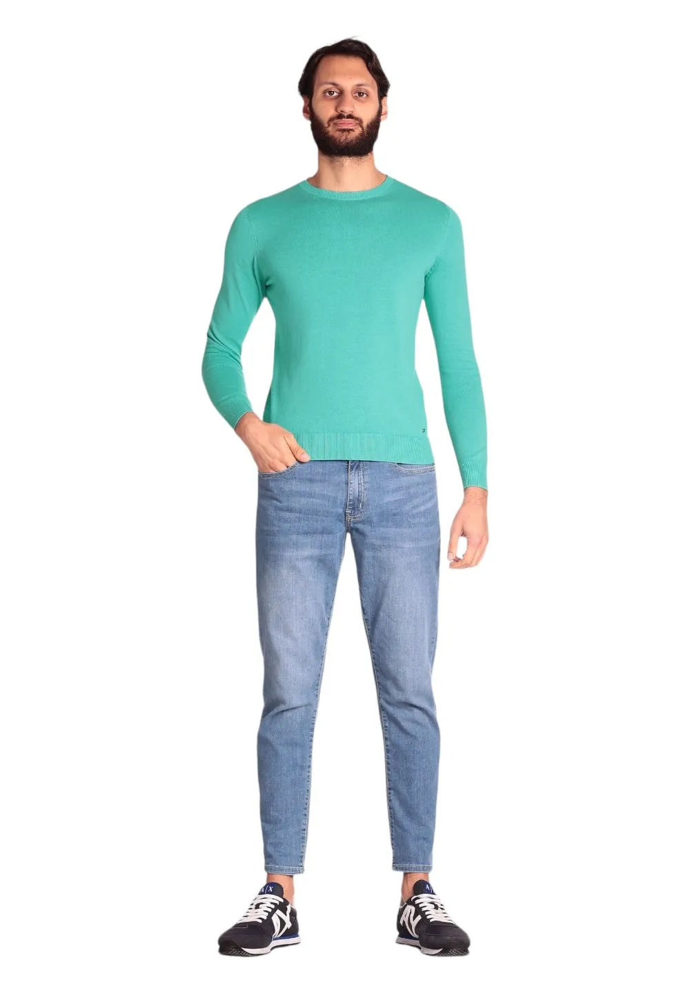 Markup Uomo Maglione Girocollo MK10001-VERDE ACQUA Verde