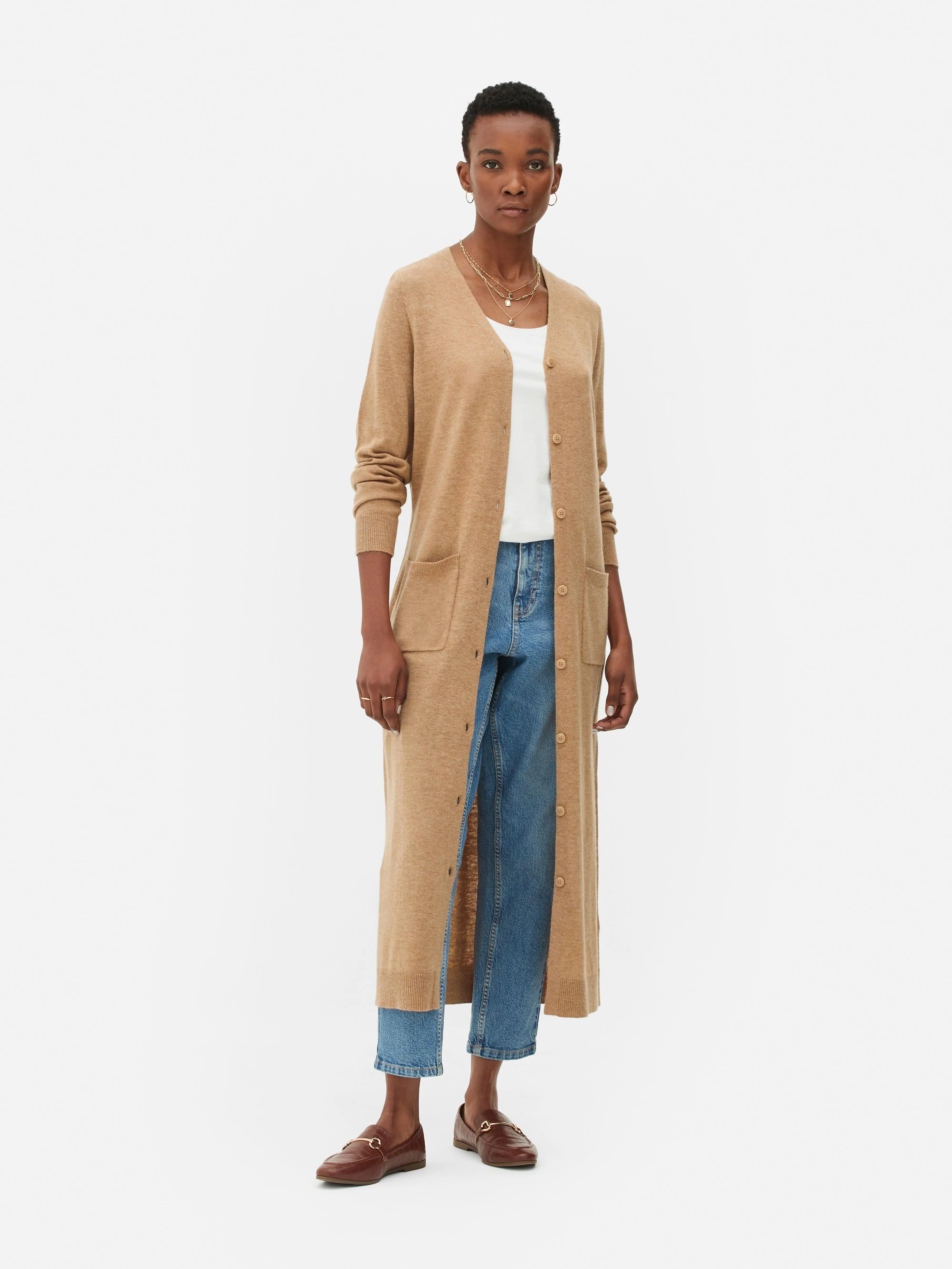 Maxi cardigan con bottoni