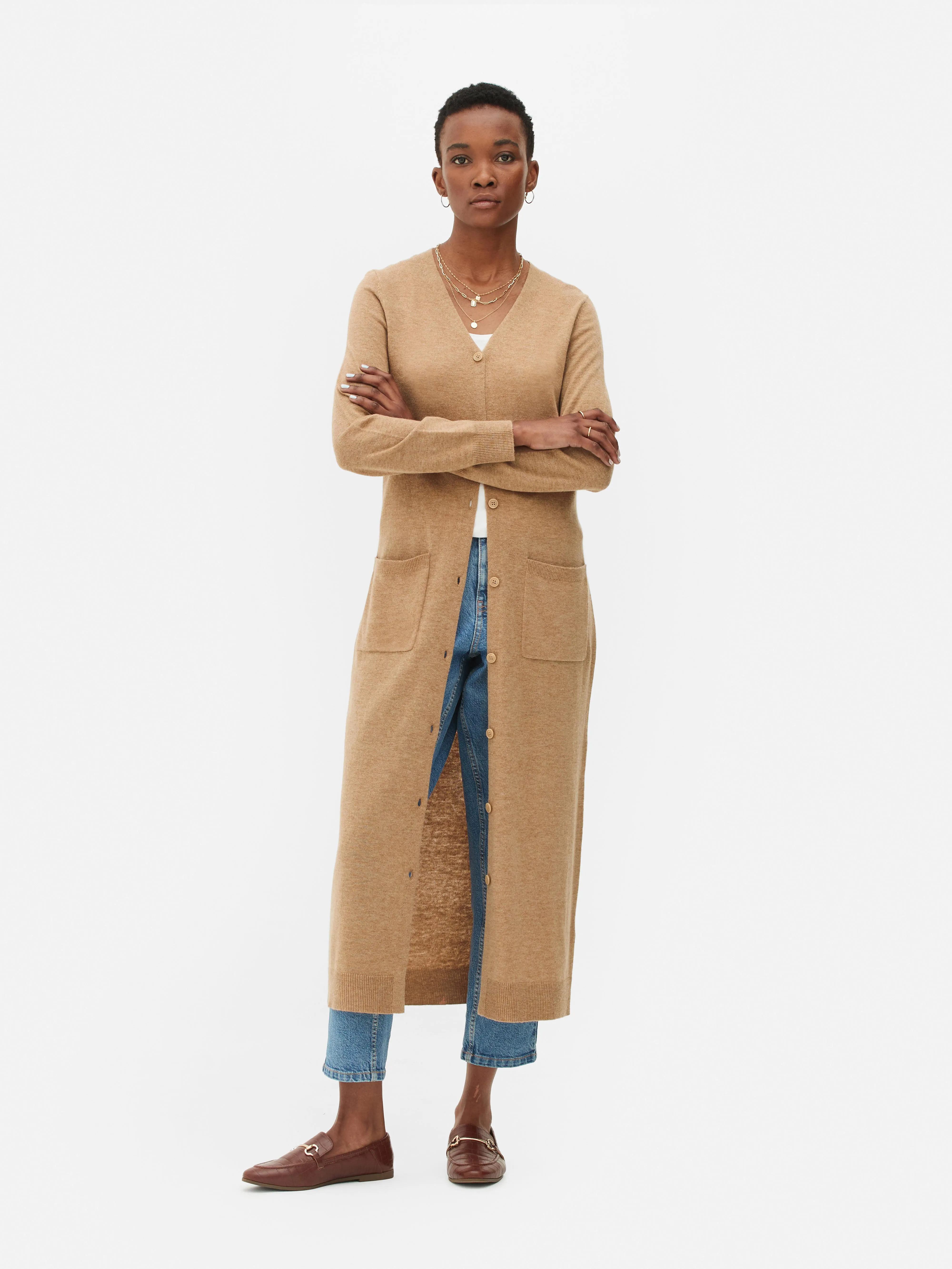 Maxi cardigan con bottoni