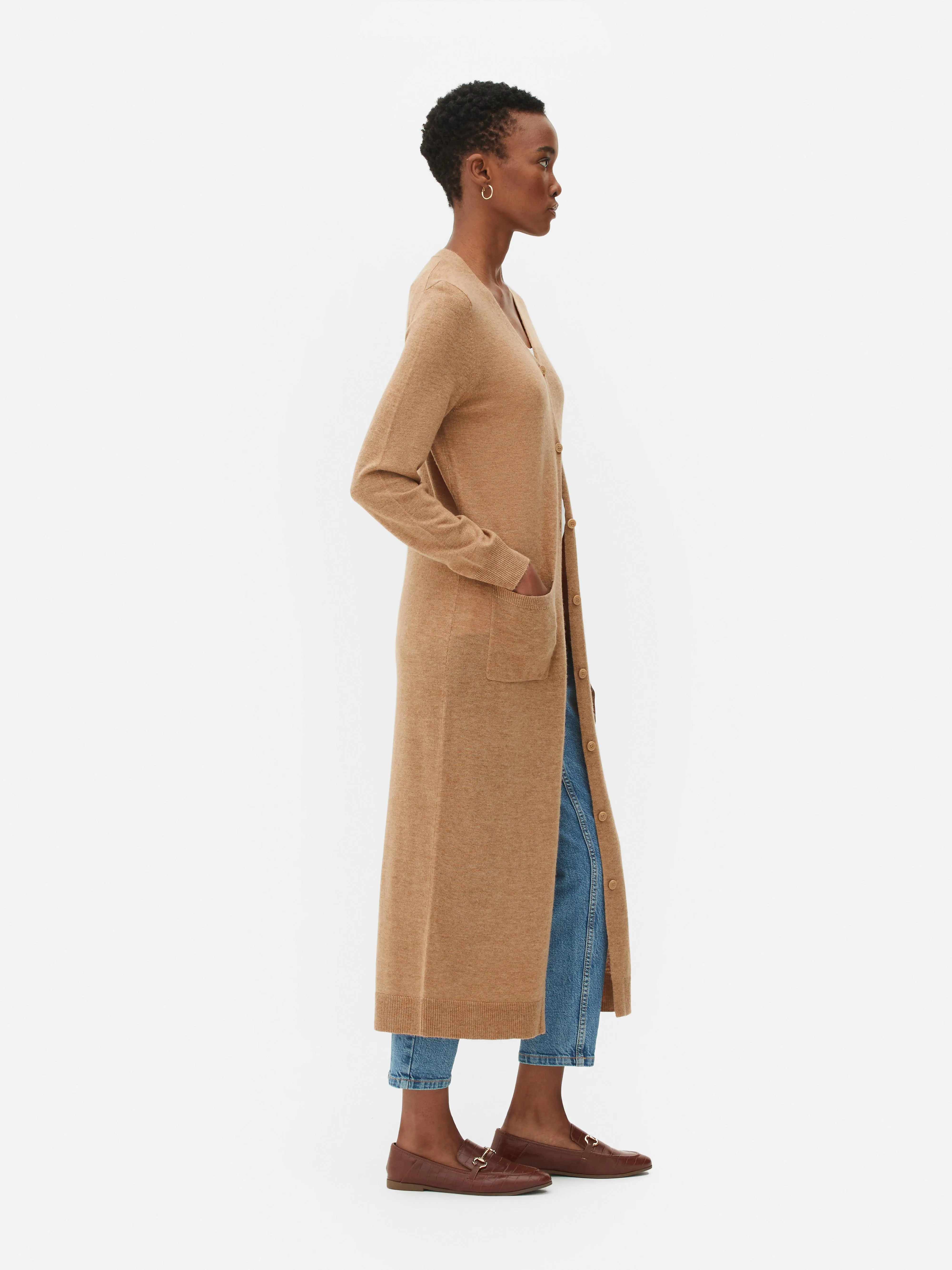 Maxi cardigan con bottoni