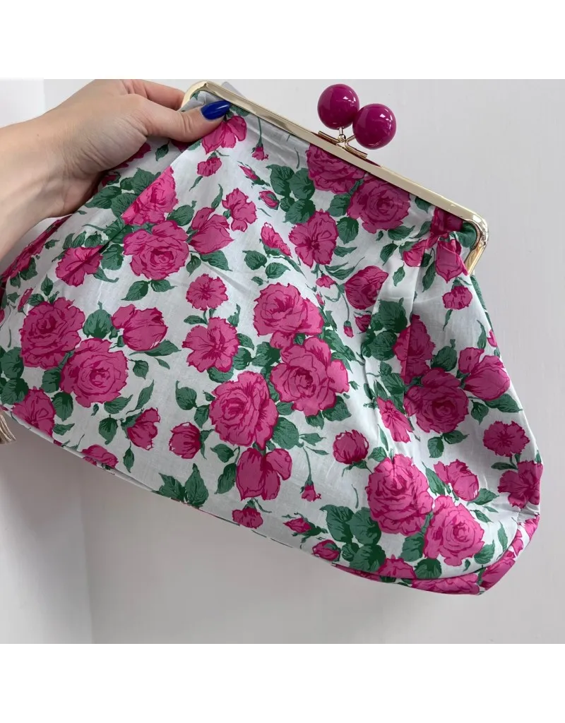 MAXI POCHETTE CLOE FIORI FUCSIA