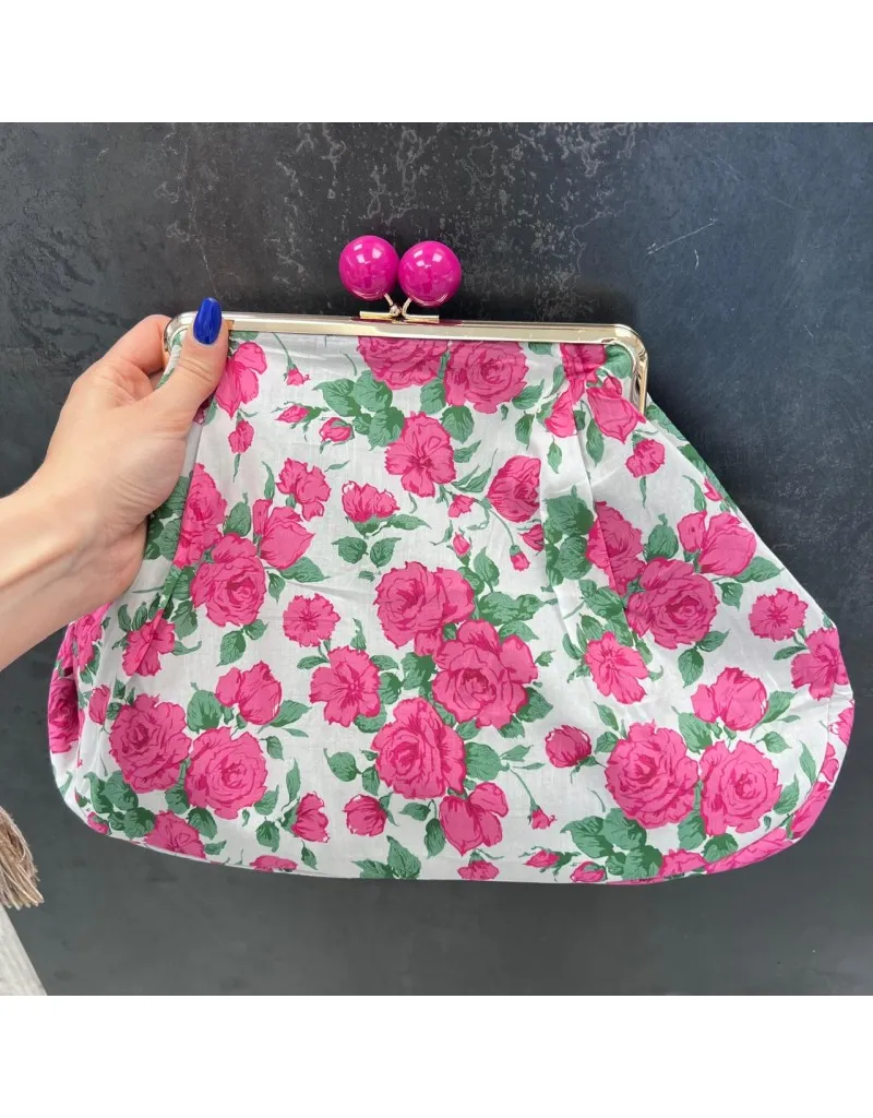 MAXI POCHETTE CLOE FIORI FUCSIA