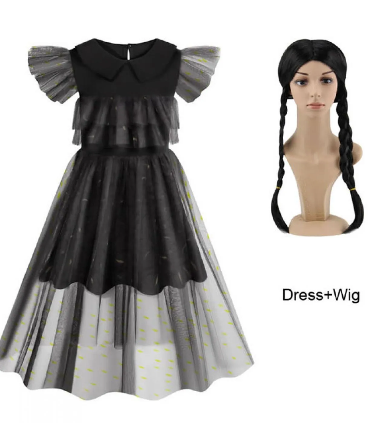 Mercoledì Addams Family Dress For Baby Girl Cosplay Costume Halloween Bambini Up Lace Party Princess Frock Kid Tunica Cl
