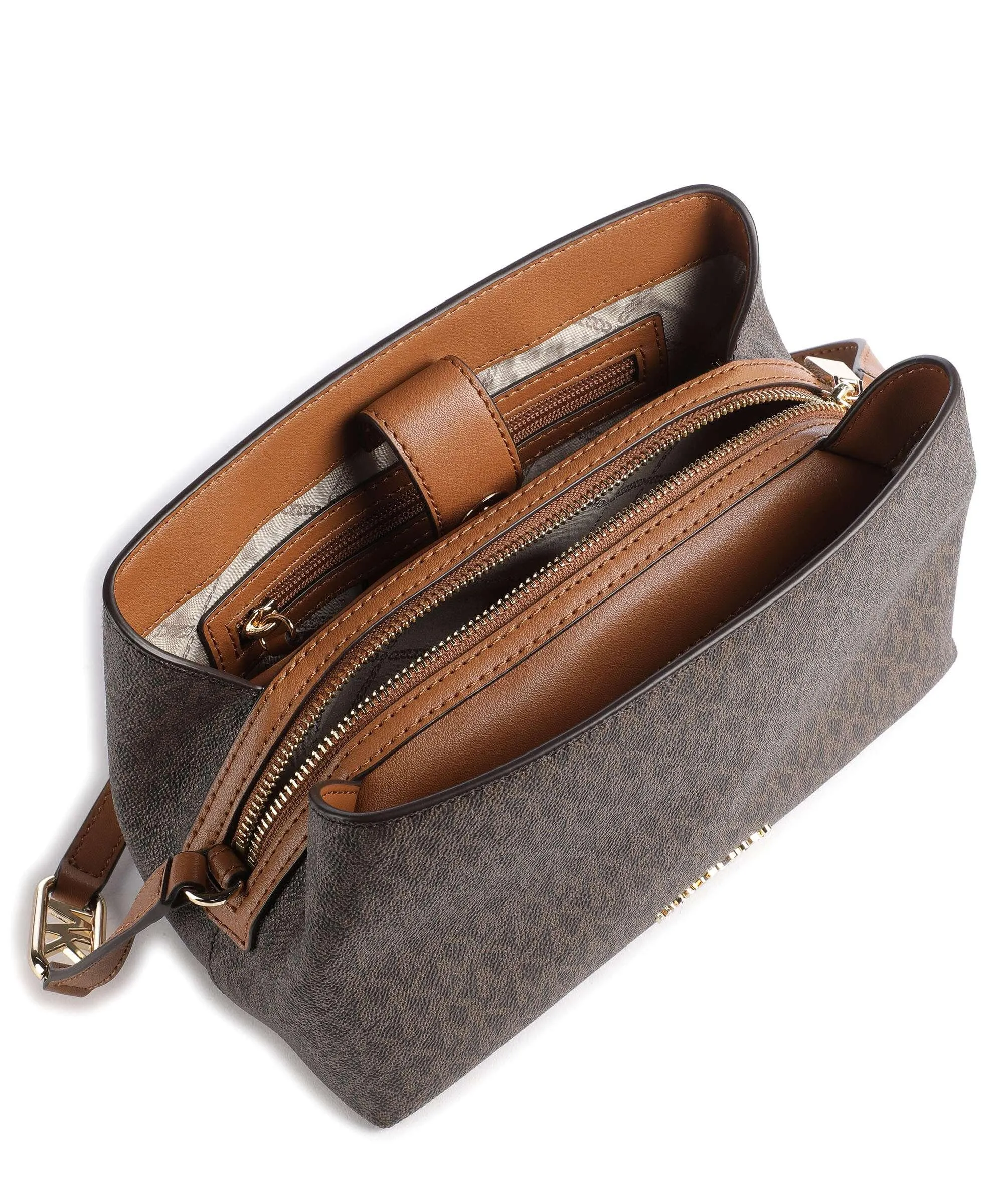  Michael Kors Kensington Borsa a tracolla tela marrone scuro  