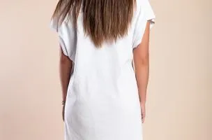 Mini abito con maniche ampie, bianco