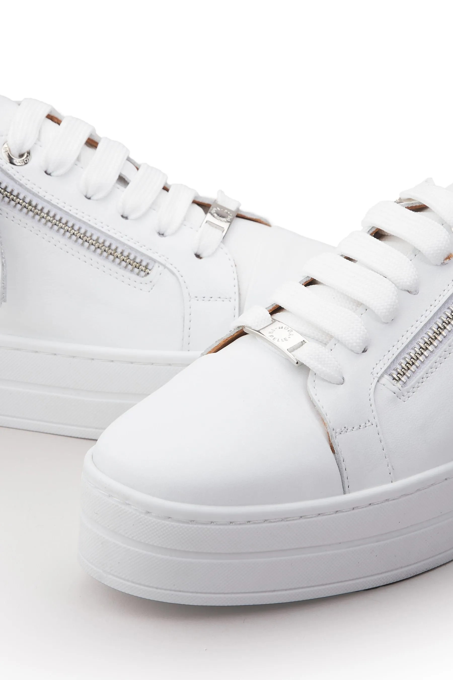 Moda In Pelle - Abbiy - Scarpe da ginnastica con suola spessa e Pizzo zip laterale    