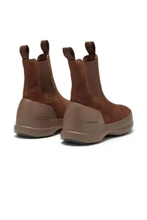 MOON BOOT Calzature,Stivaletti Stivale Luna Chelsea Marrone in Pelle Scamosciata 