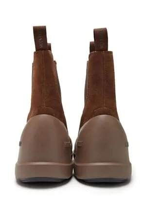 MOON BOOT Calzature,Stivaletti Stivale Luna Chelsea Marrone in Pelle Scamosciata 