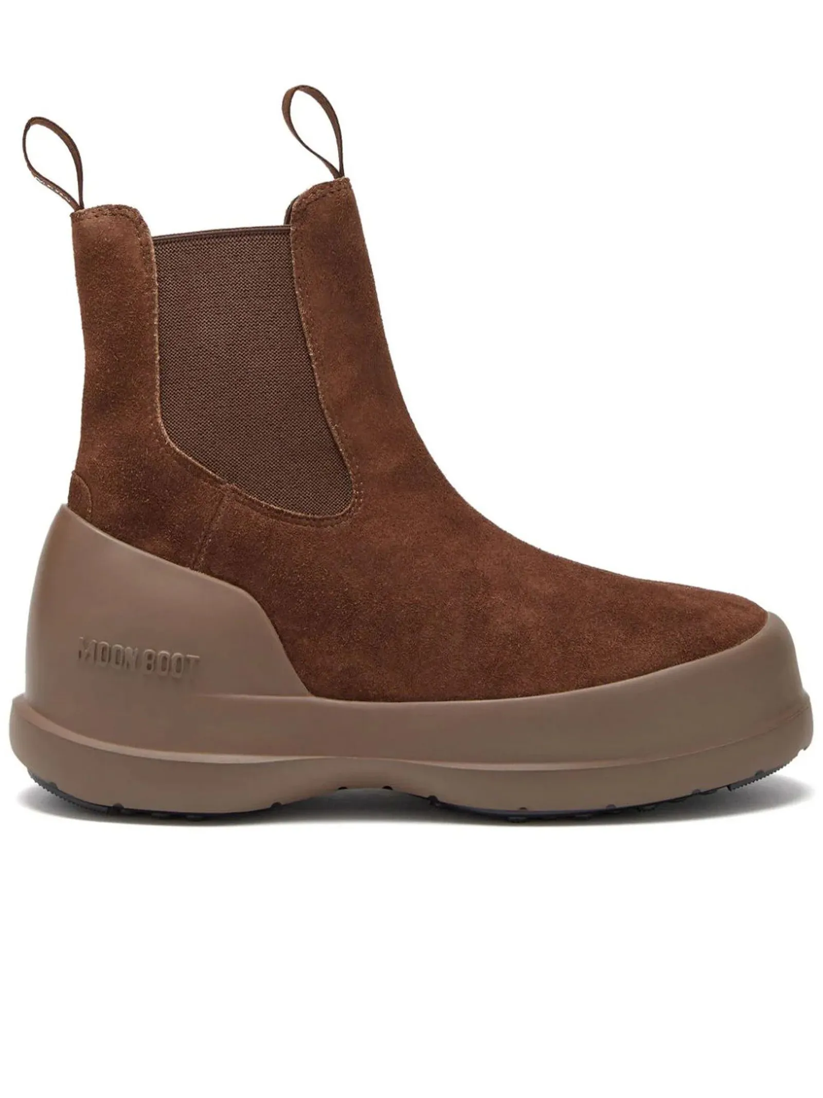 MOON BOOT Calzature,Stivaletti Stivale Luna Chelsea Marrone in Pelle Scamosciata 