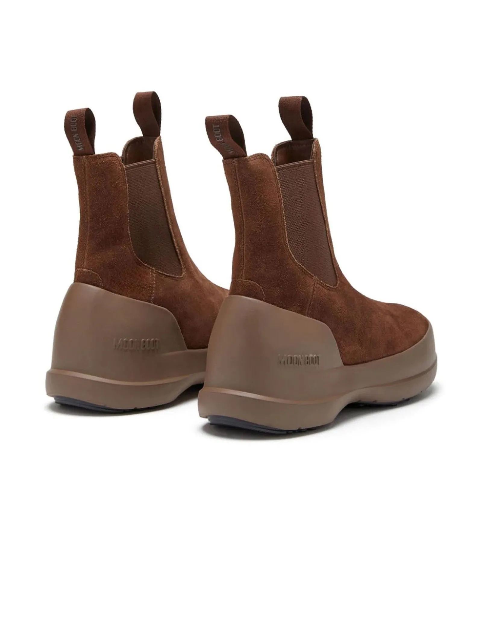 MOON BOOT Calzature,Stivaletti Stivale Luna Chelsea Marrone in Pelle Scamosciata 