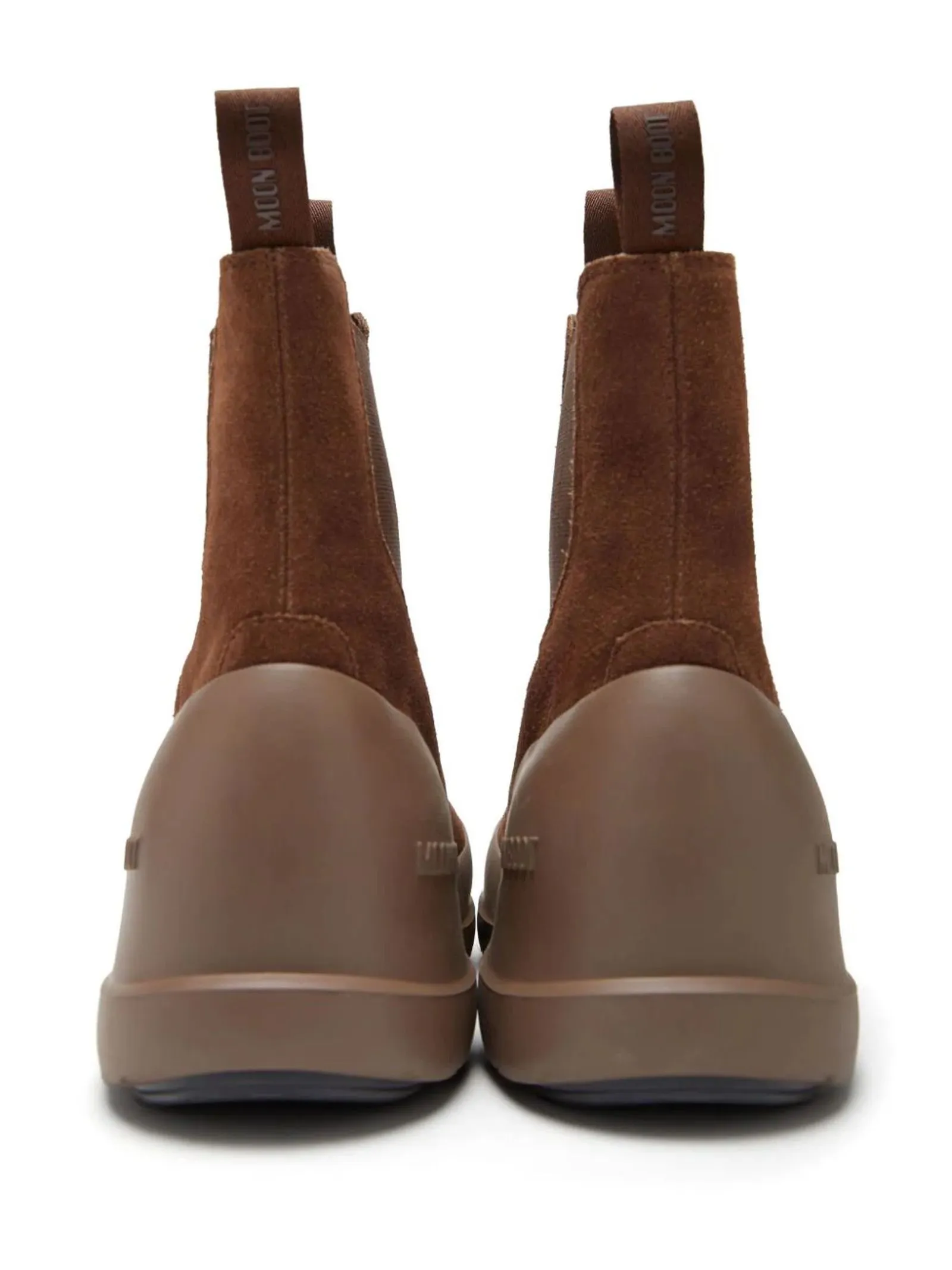 MOON BOOT Calzature,Stivaletti Stivale Luna Chelsea Marrone in Pelle Scamosciata 