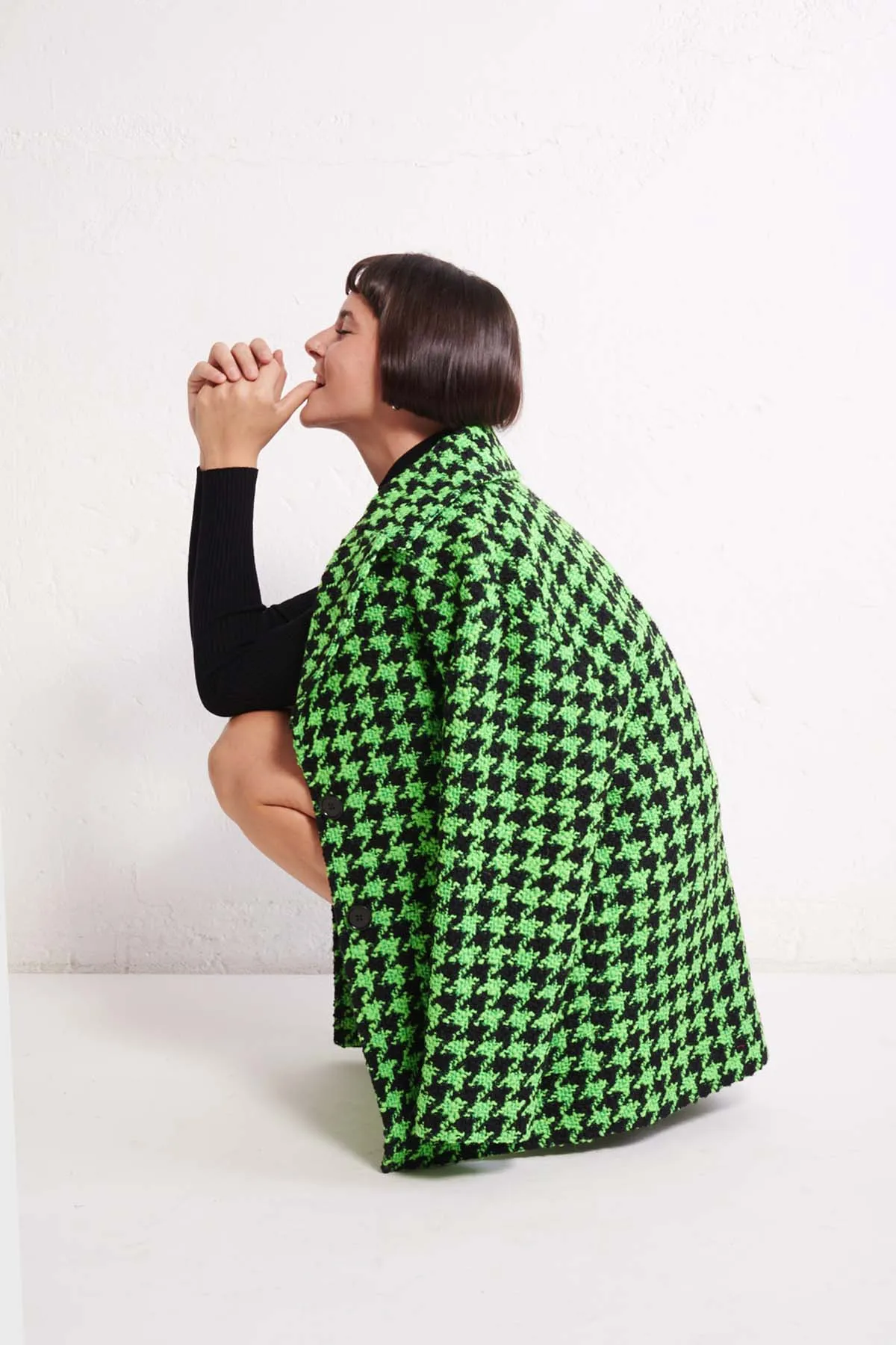 MSGM Cappotto corto pied de poule