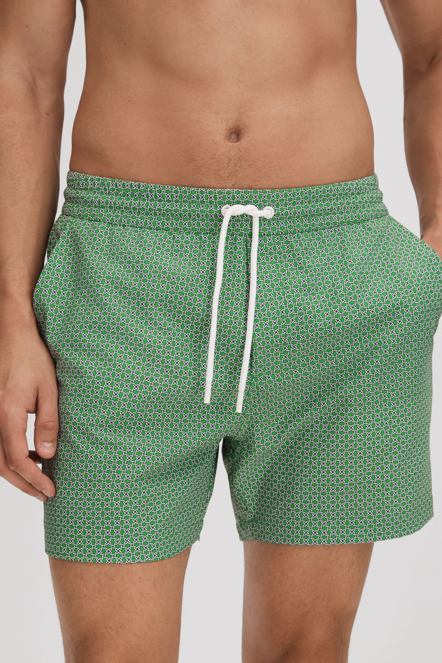 Multicolore - Shapes - Shorts da bagno stampata con coulisse    