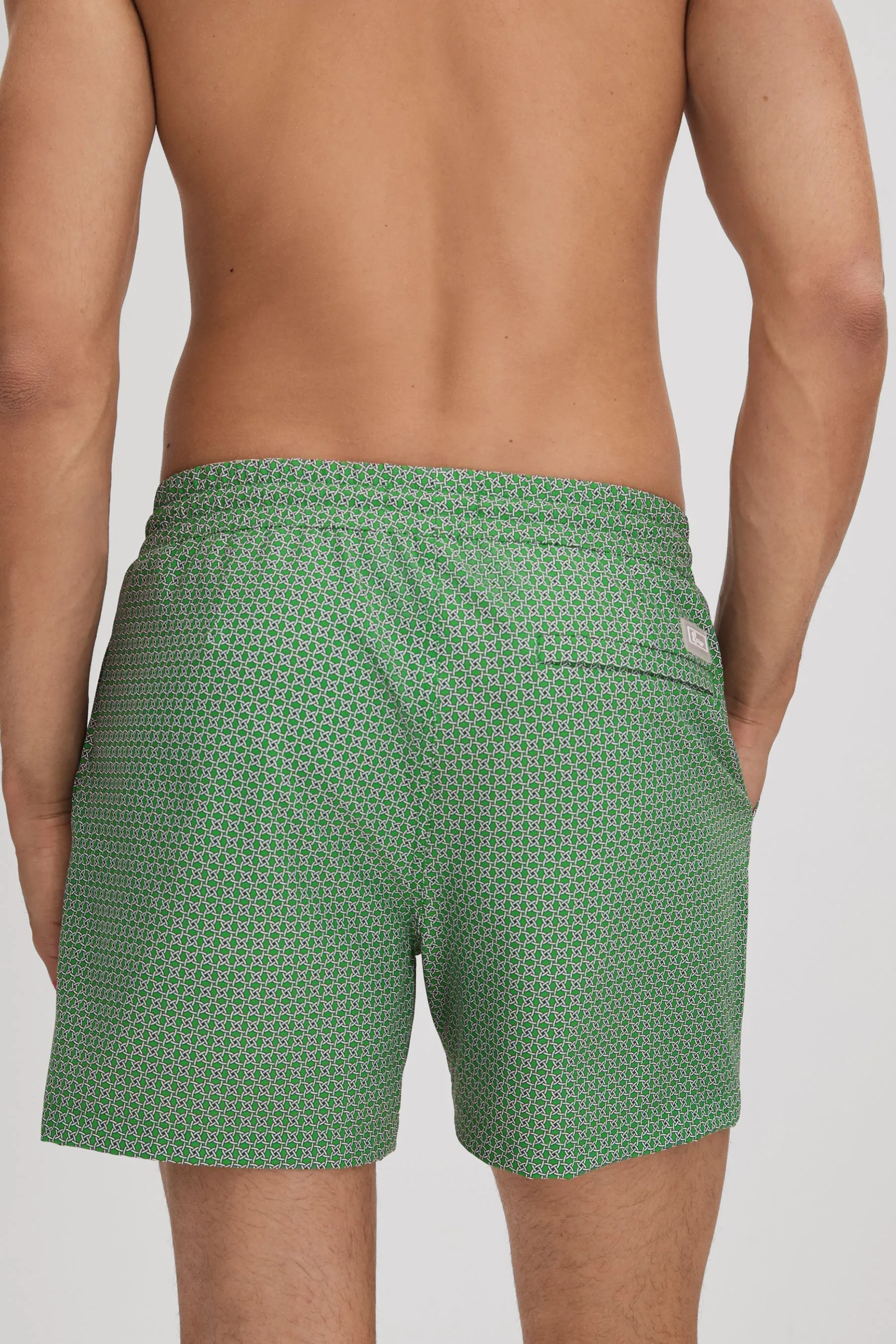 Multicolore - Shapes - Shorts da bagno stampata con coulisse    