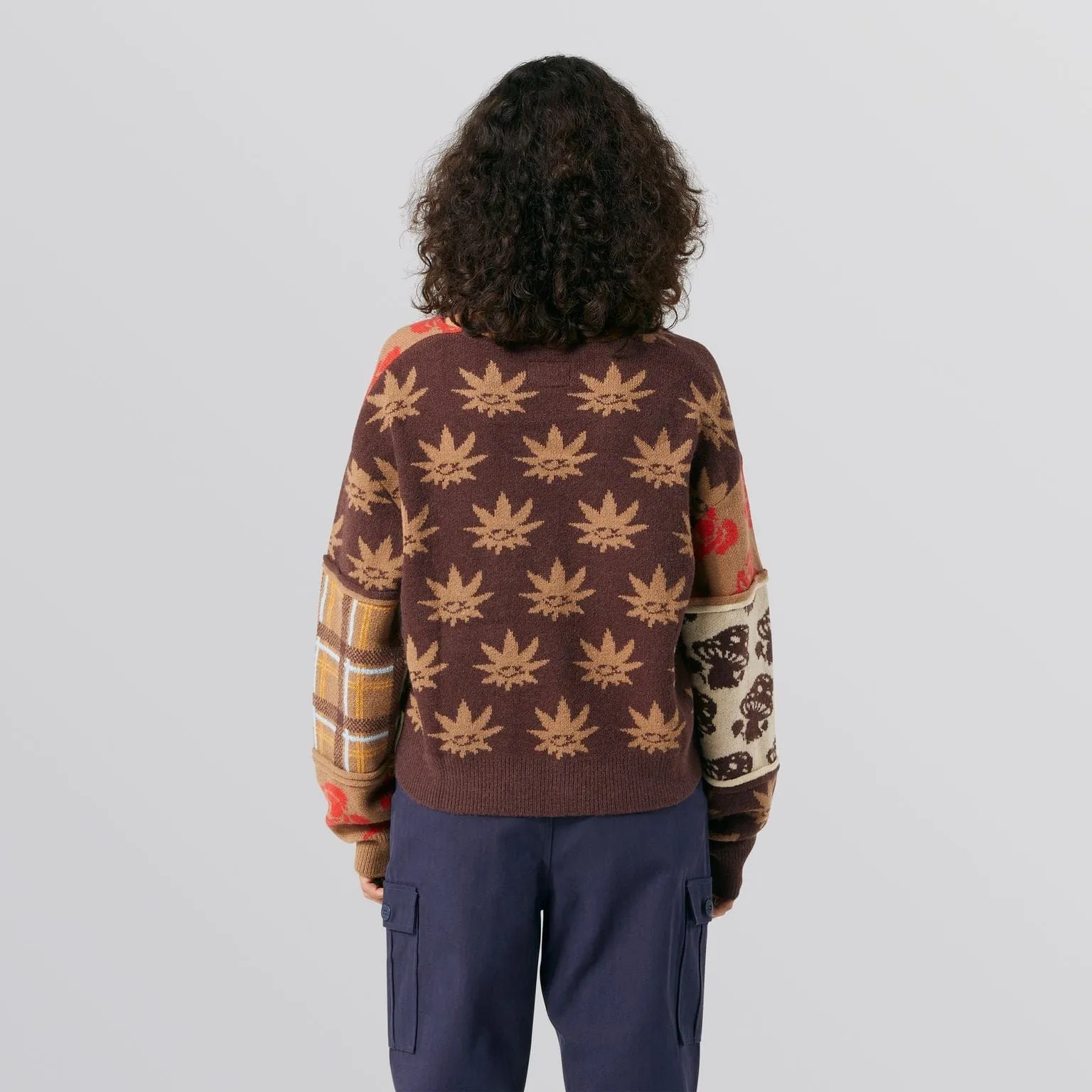 NATURE PATCHWORK CARDIGAN - BROWN