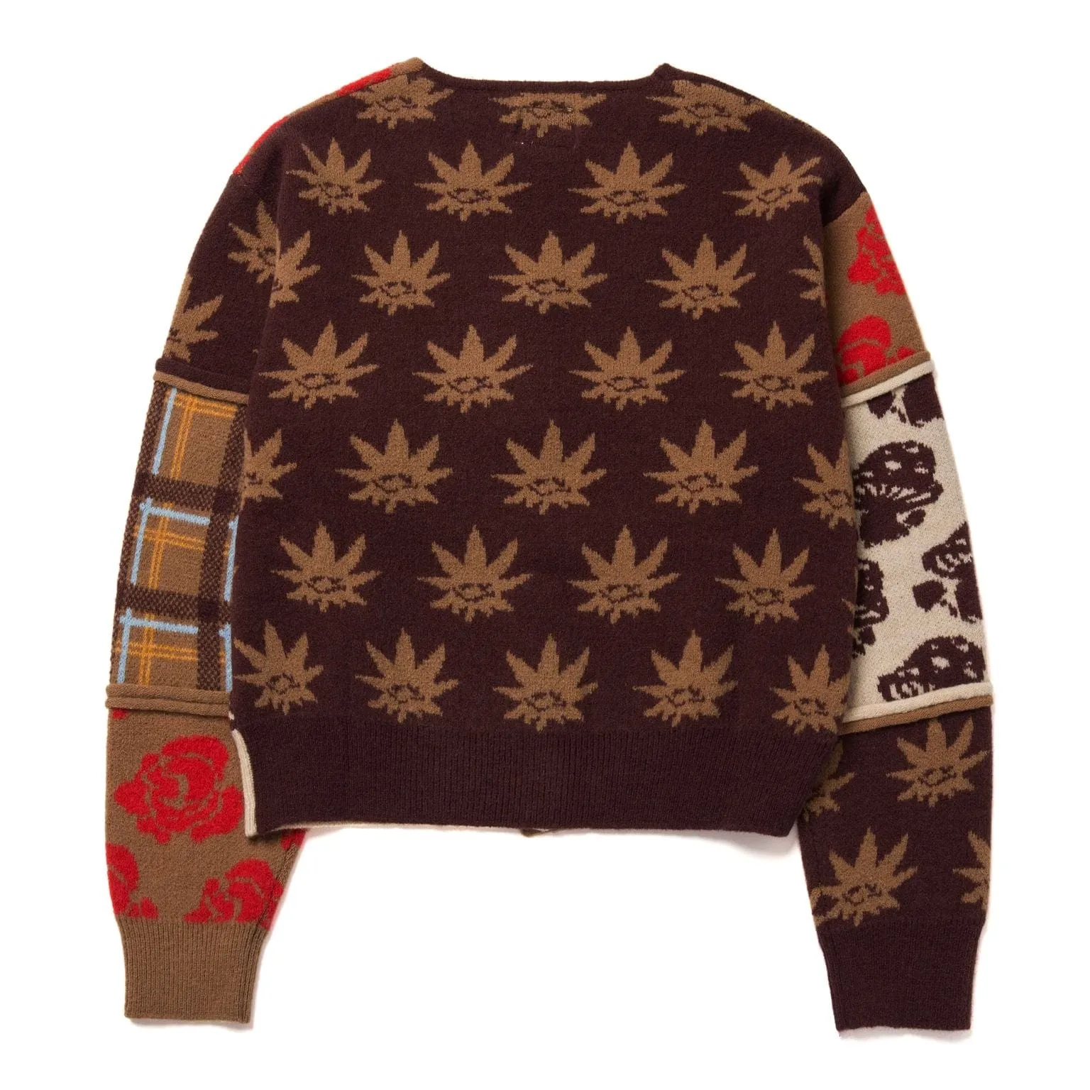 NATURE PATCHWORK CARDIGAN - BROWN