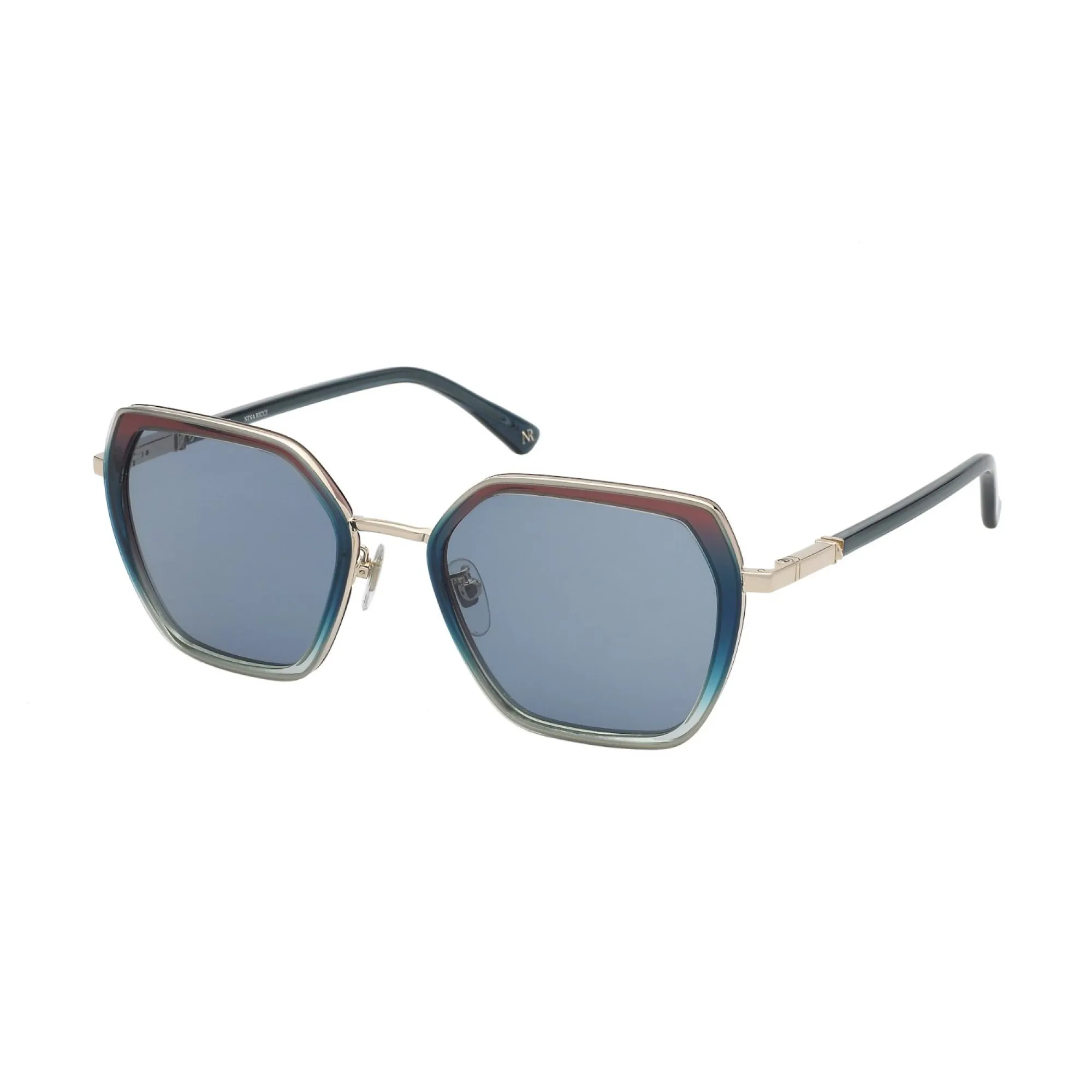   Nina Ricci SNR359 - 06LH Rosso Lucido Sfumato Azzurro | Occhiale Da Sole Donna 