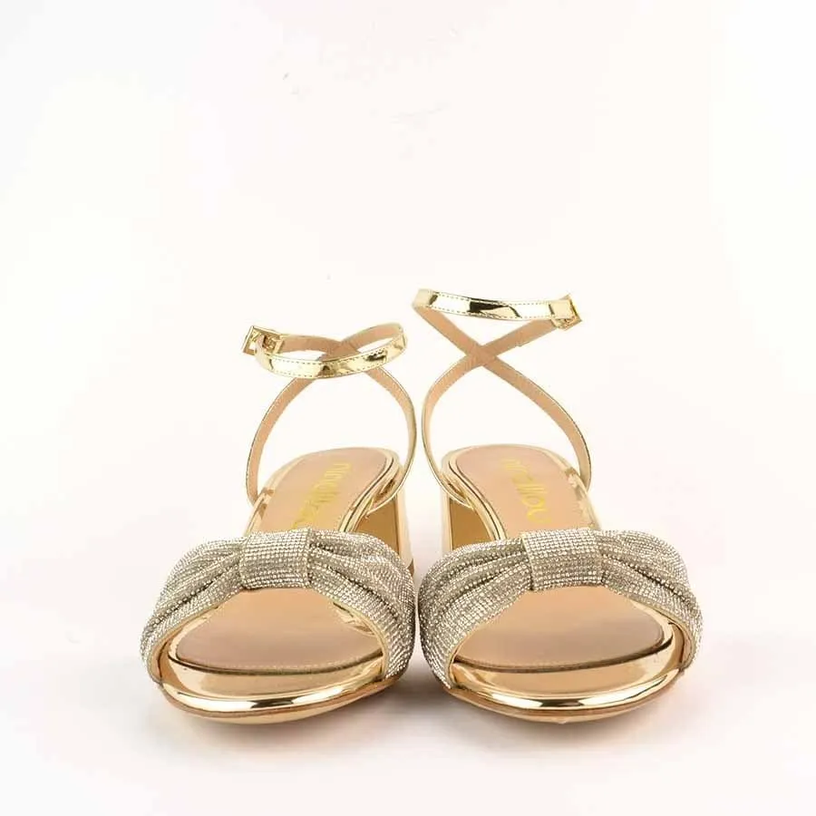 Ninalilou sandalo specchio platino fiocco swarovski