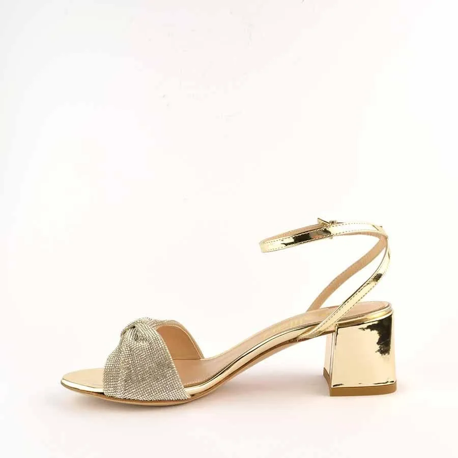 Ninalilou sandalo specchio platino fiocco swarovski
