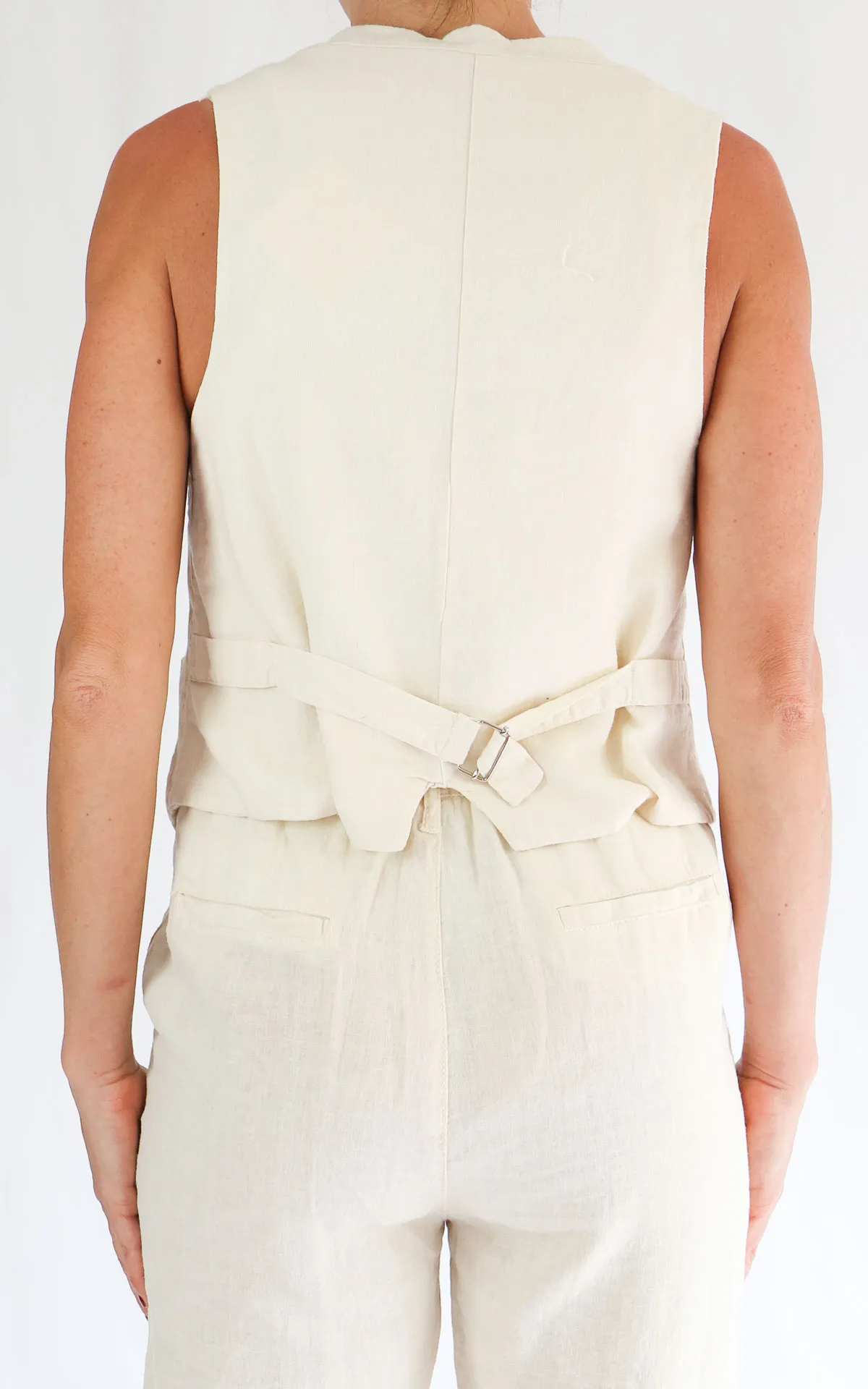 Off-on – Gilet lino / viscosa – Burro